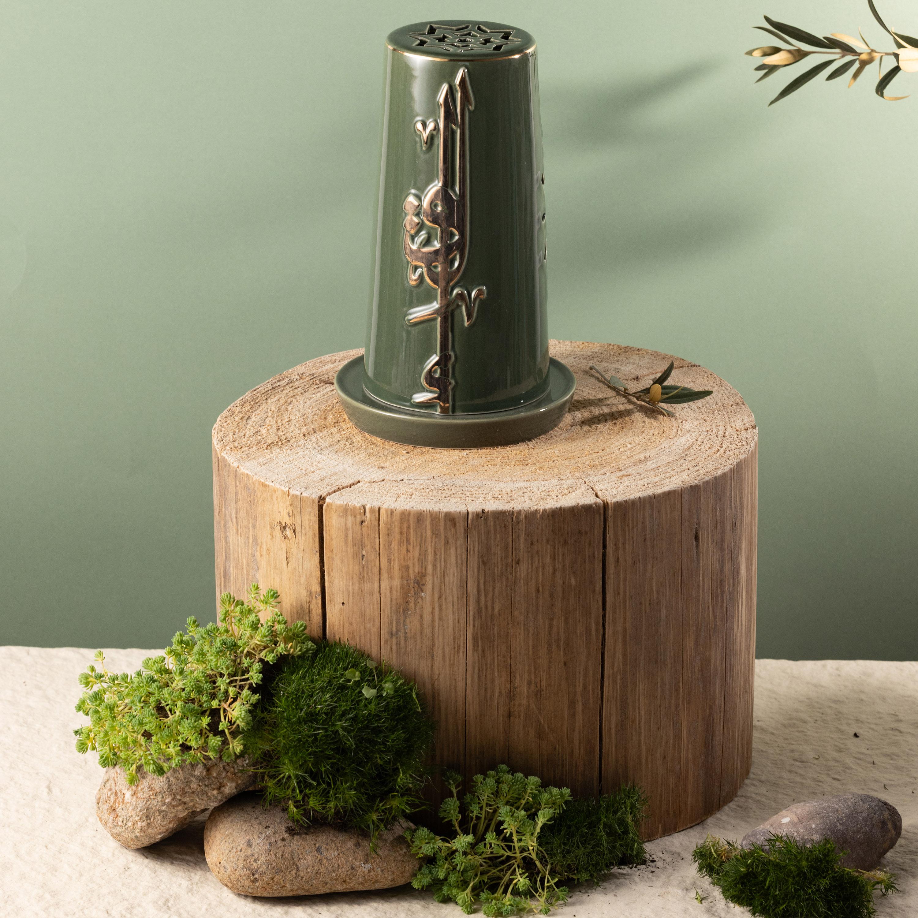 حامل شموع بورسلان وشمعة بلا لهب بتفاصيل خط عربي من أوتانتيك-household-decor-candleholdersandlanterns-image-1