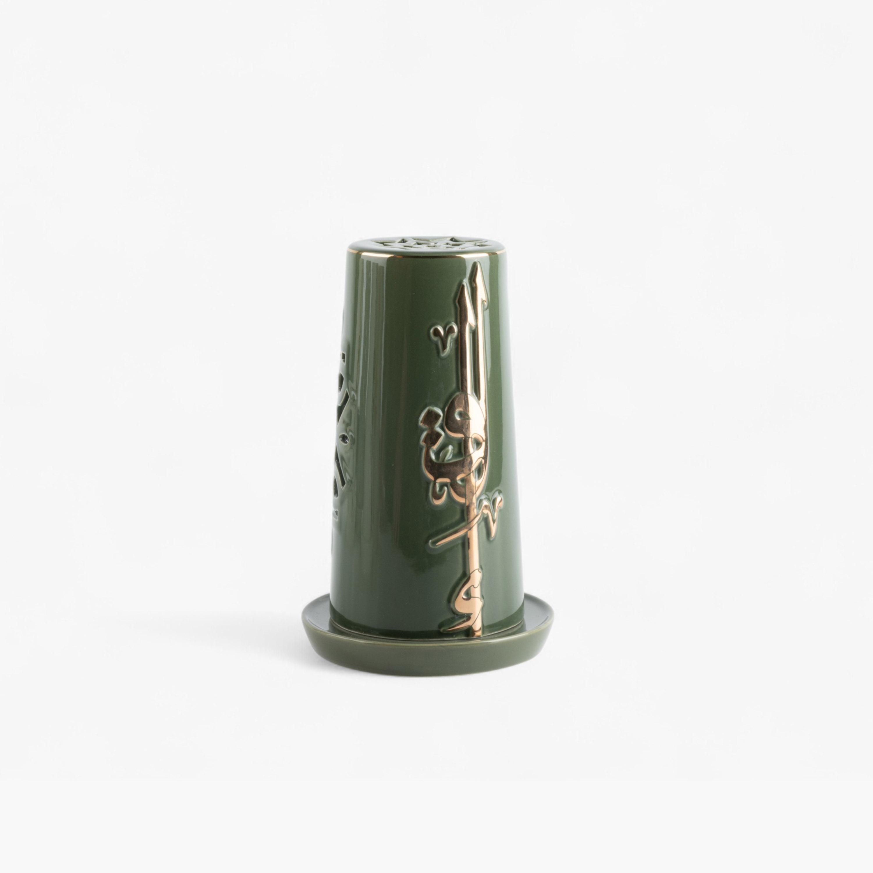 حامل شموع بورسلان وشمعة بلا لهب بتفاصيل خط عربي من أوتانتيك-household-decor-candleholdersandlanterns-image-3