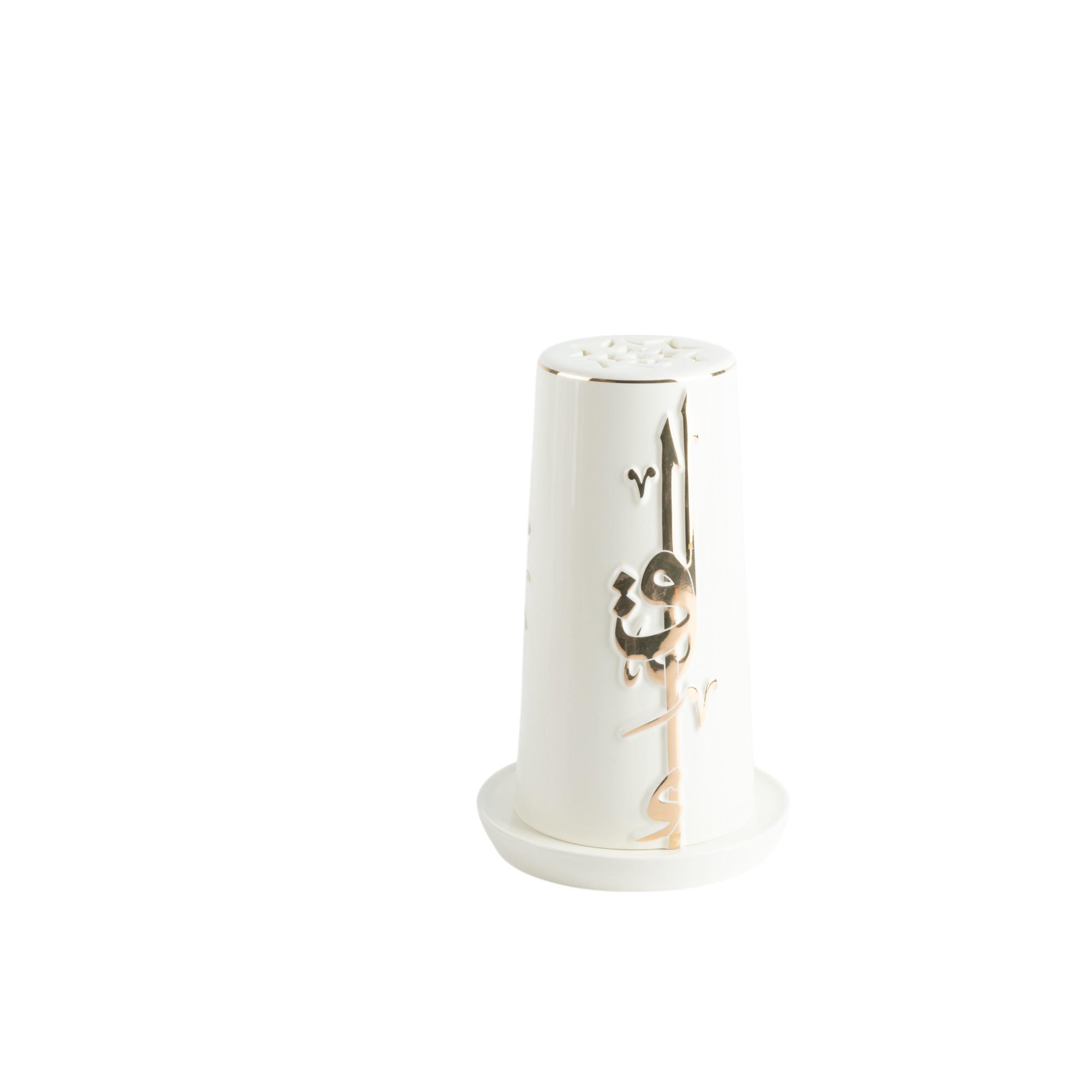 شمعة سيراميك بدون لهب بتزيينات الخط العربي مع حامل شموع من أوتانتيك-household-decor-candleholdersandlanterns-image-3