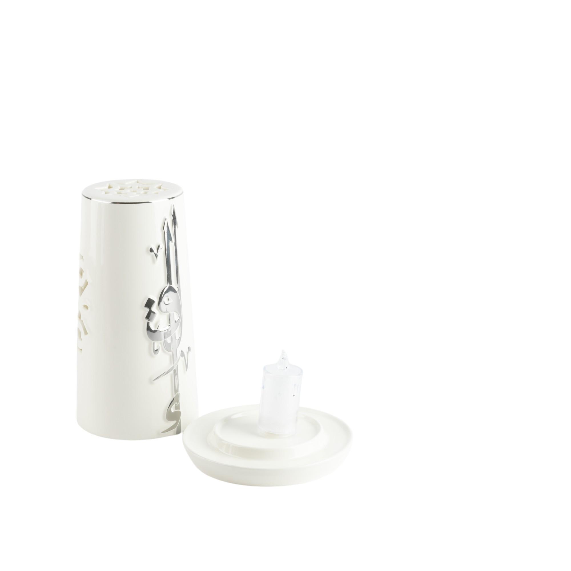 Calligraphy Accent Ceramic Flameless Candle with Candleholder-household-decor-candleholdersandlanterns-image-2