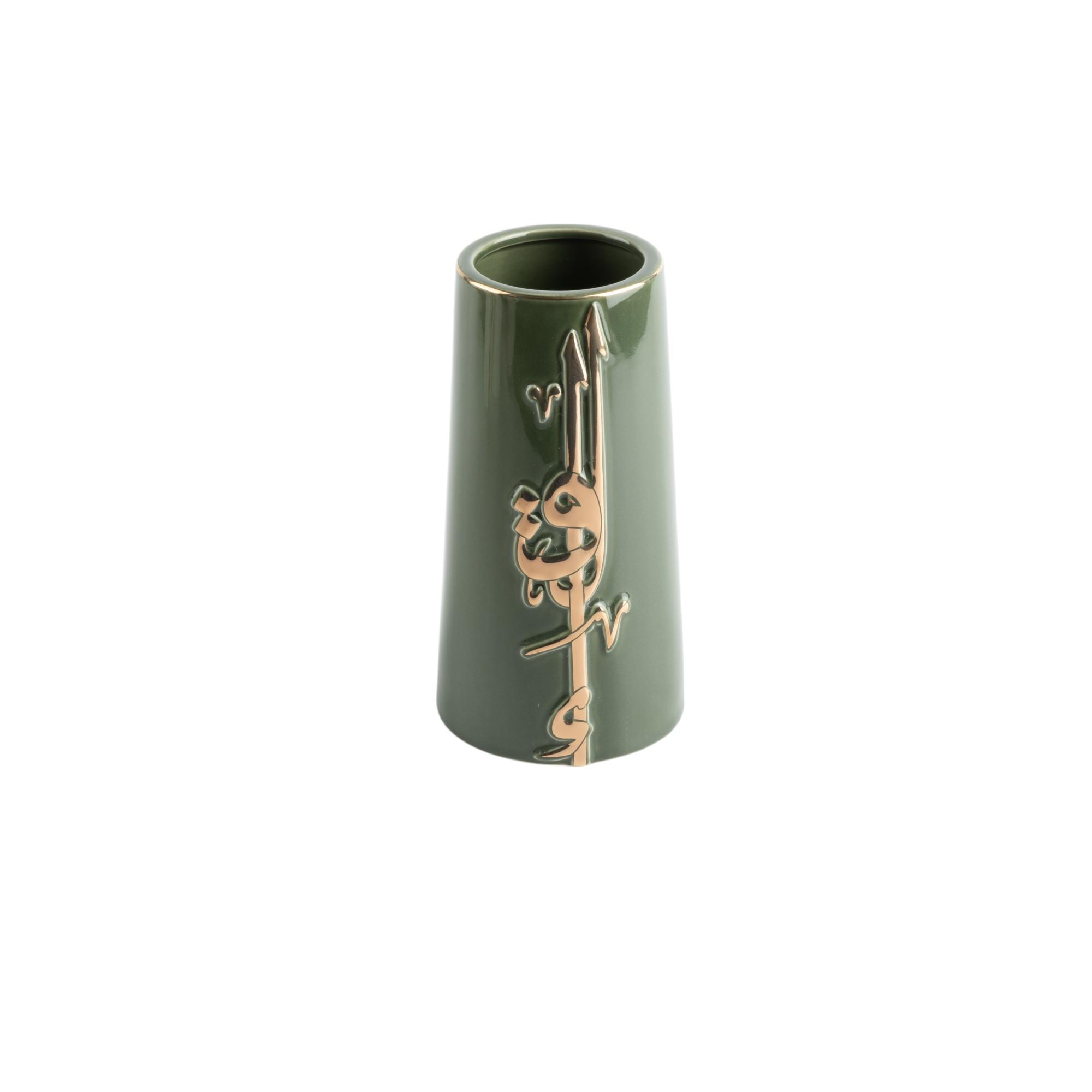 Arabic Calligraphy Detail Porcelain Flower Vase-household-decor-vasesandbowls-image-2