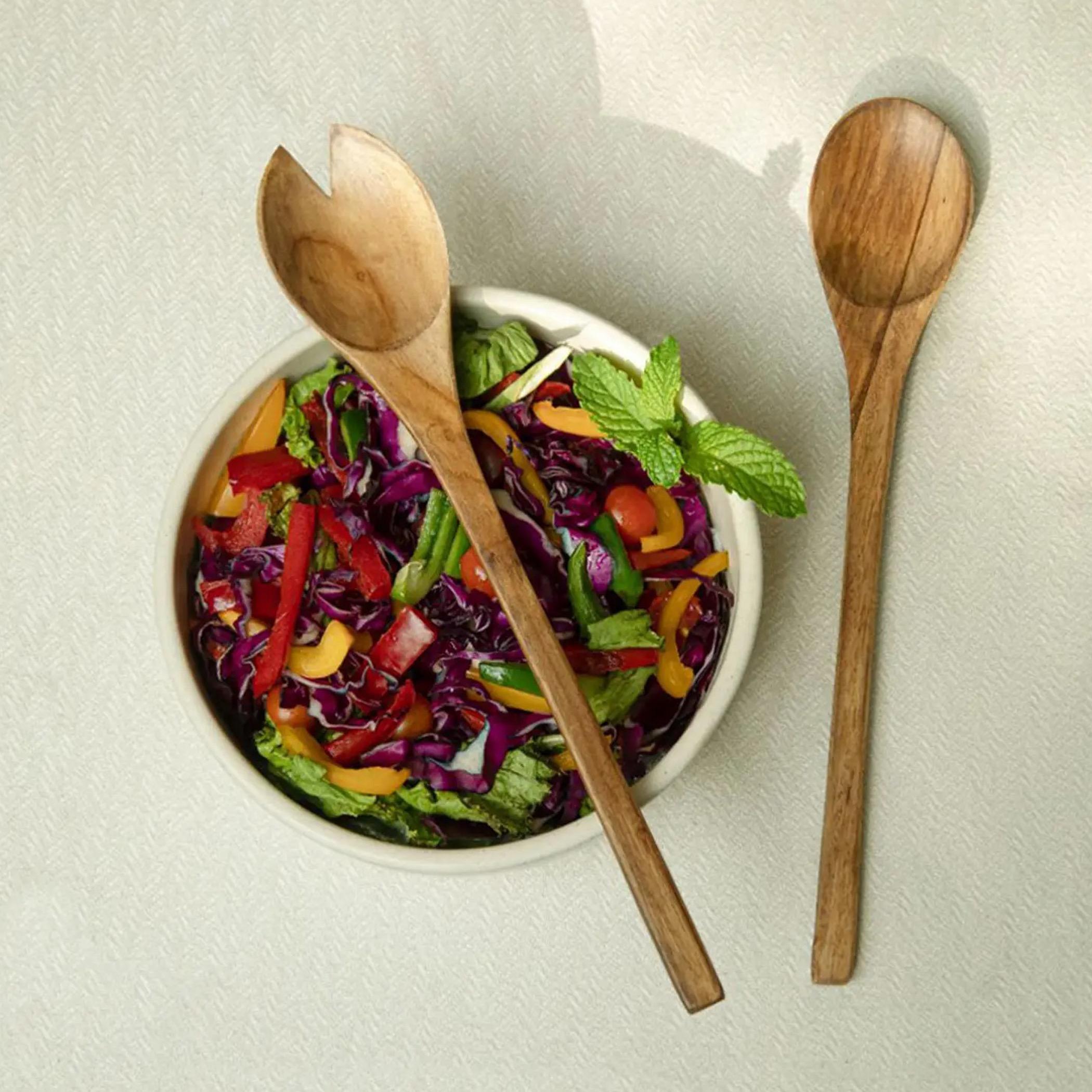 Elementary Laimai 2-Piece Wooden Salad Server Set