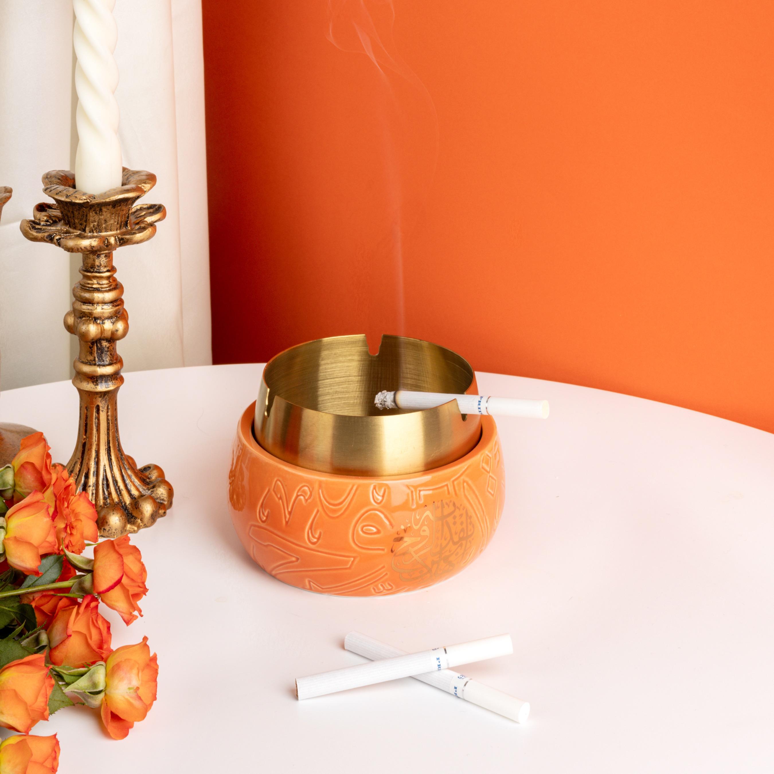منفضة سجائر بورسلان بنقوش من أوتانتيك-household-dining-shopbysolutions-ashtrays-image-1