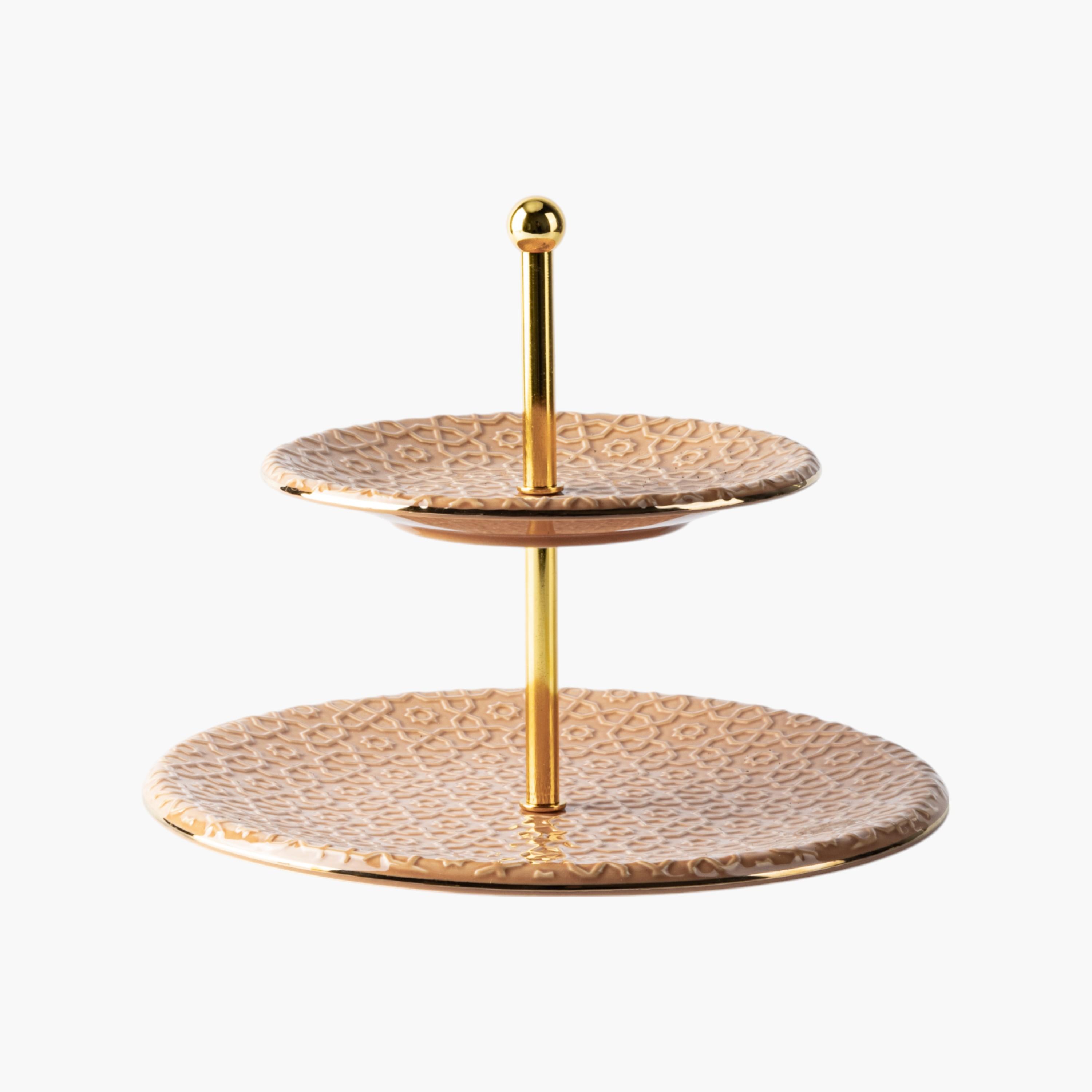 حامل كيك بورسلين بطابقين من أوتانتيك-household-dining-serveware-cakestands-image-3