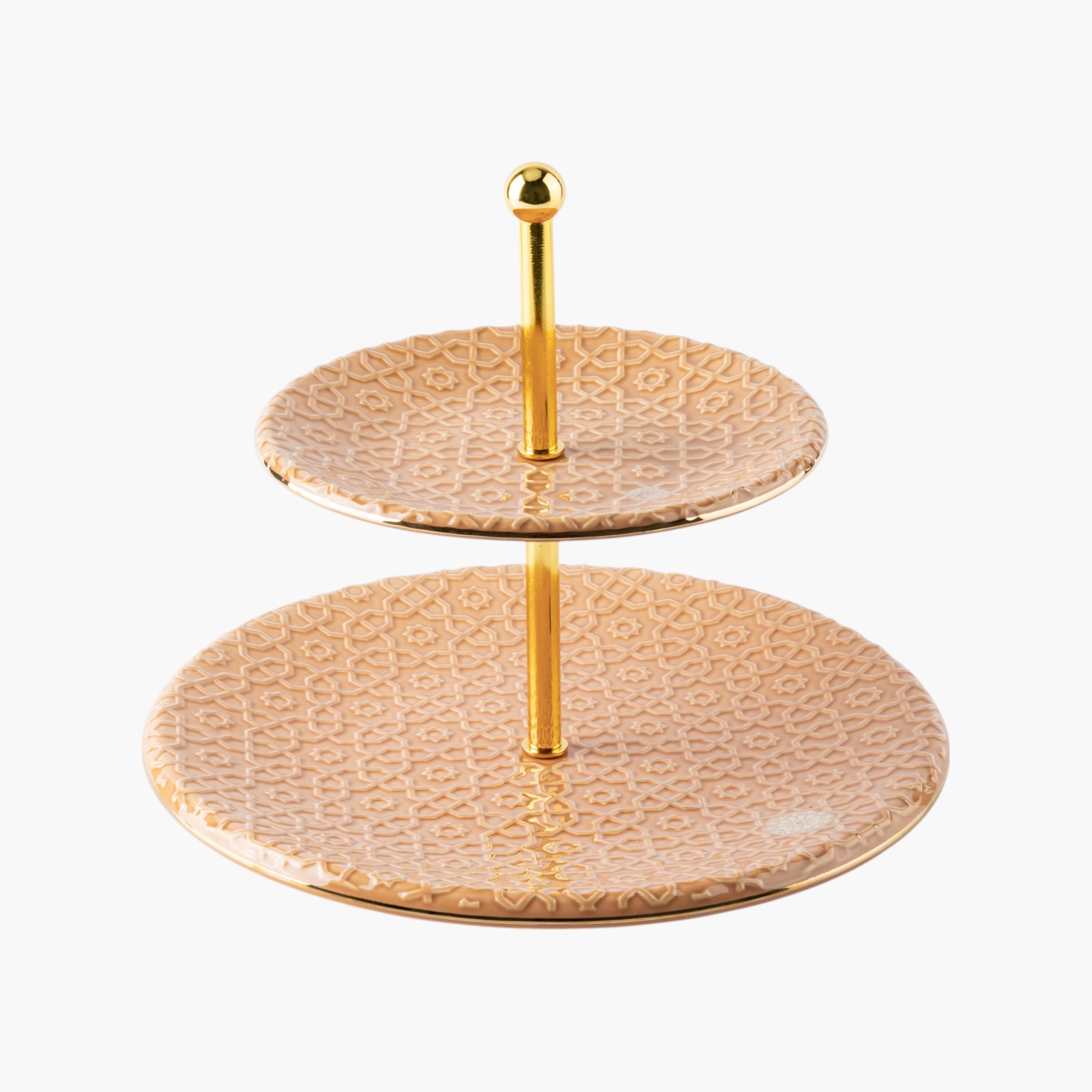 حامل كيك بورسلين بطابقين من أوتانتيك-household-dining-serveware-cakestands-image-4