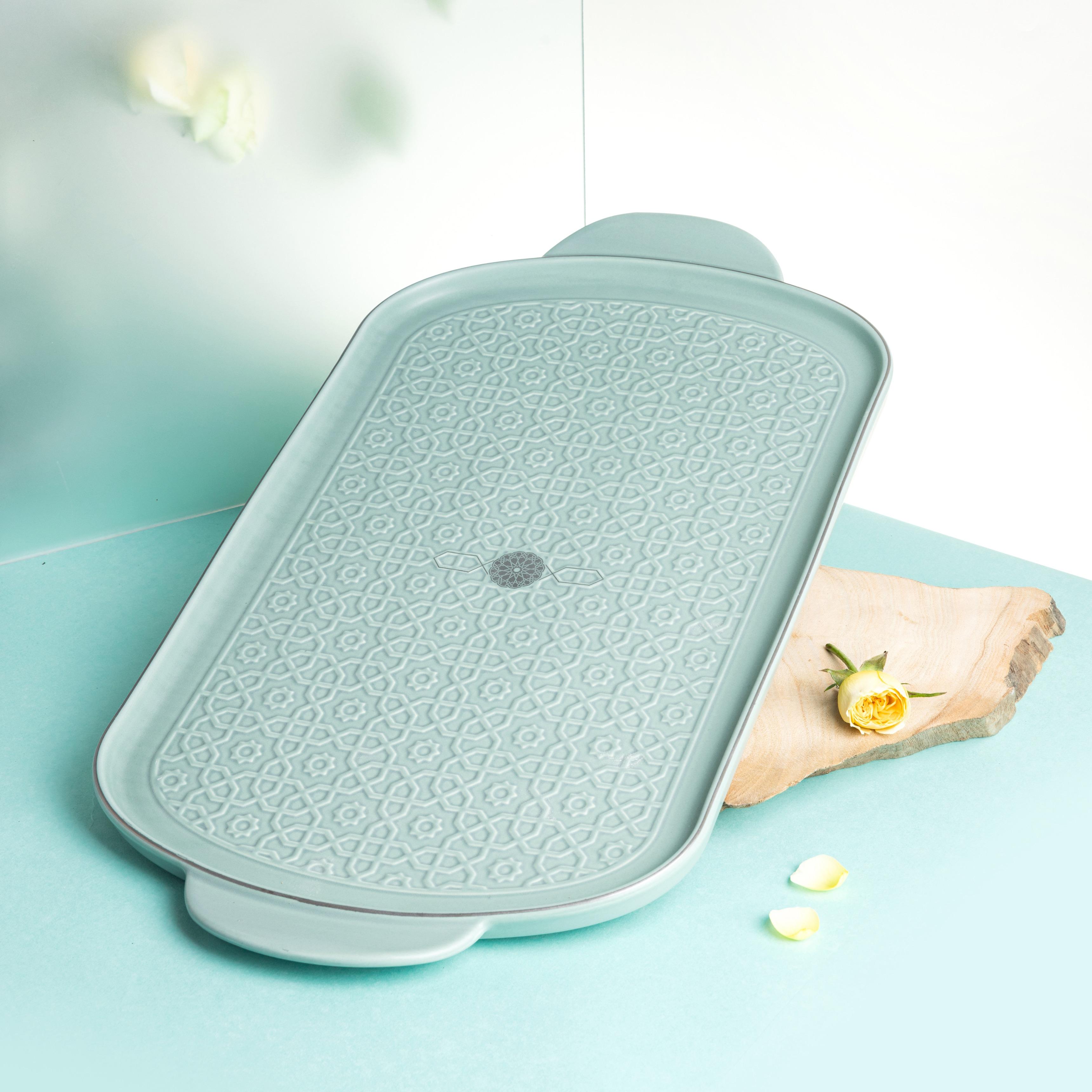 صينية تقديم بورسلان بنقوش من أوتانتيك-household-dining-serveware-servingtrays-image-1