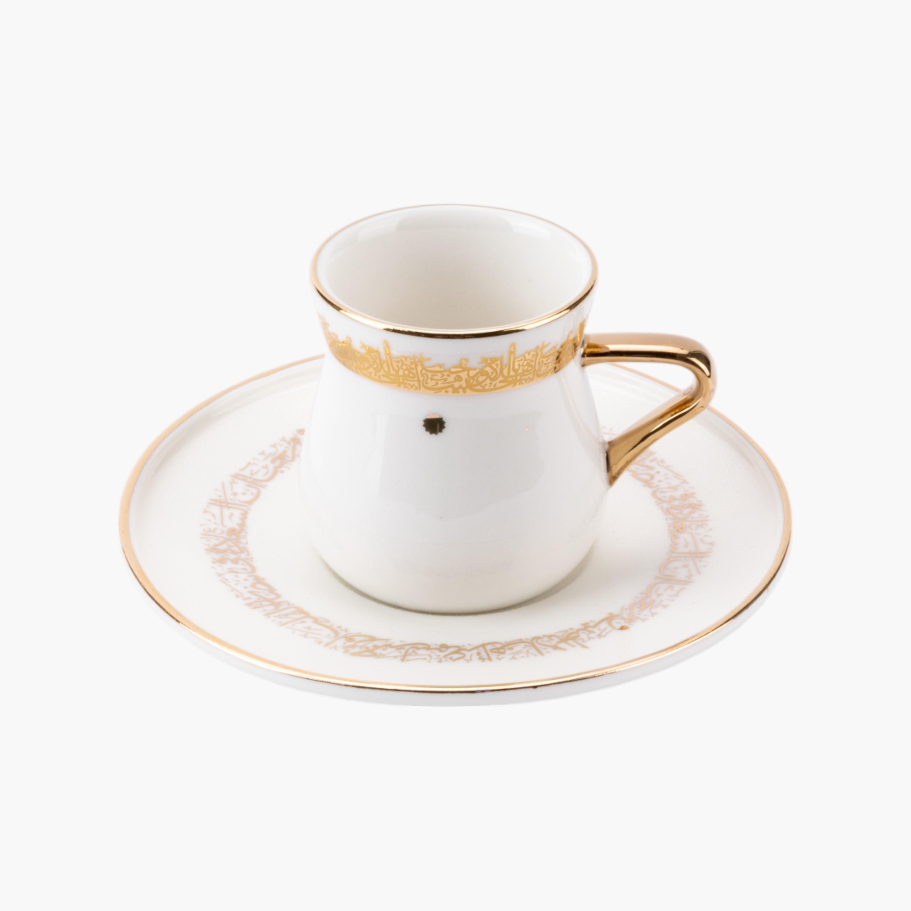 طقم فناجين وصحون قهوة تركي بتزيينات الخط العربي 12 قطعة من أوتانتيك-household-dining-teaandcoffee-teaandcoffeesets-image-3