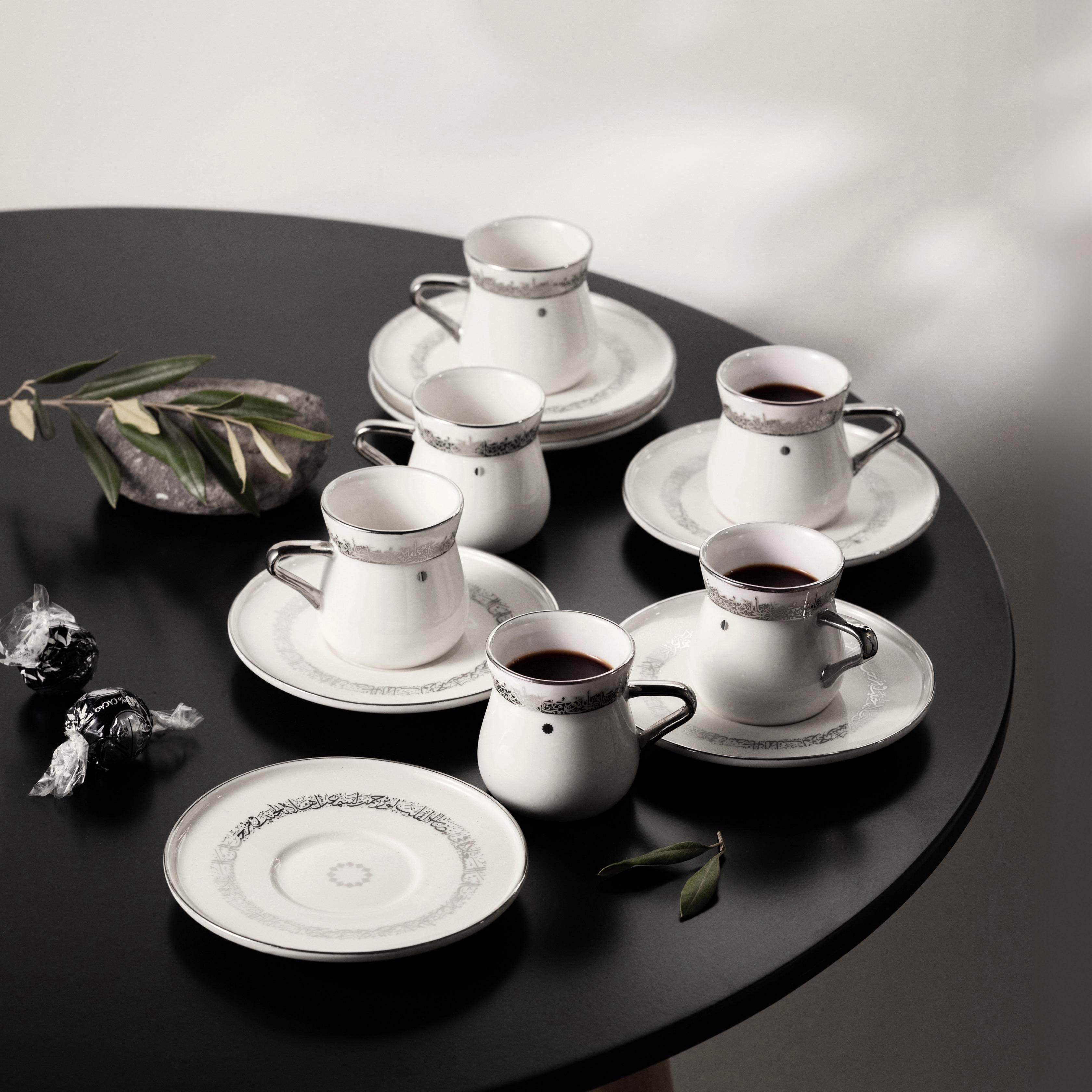 Arabic Calligraphy 12-Piece Turkish Coffee Cup and Saucer Set-household-dining-teaandcoffee-teaandcoffeesets-image-1