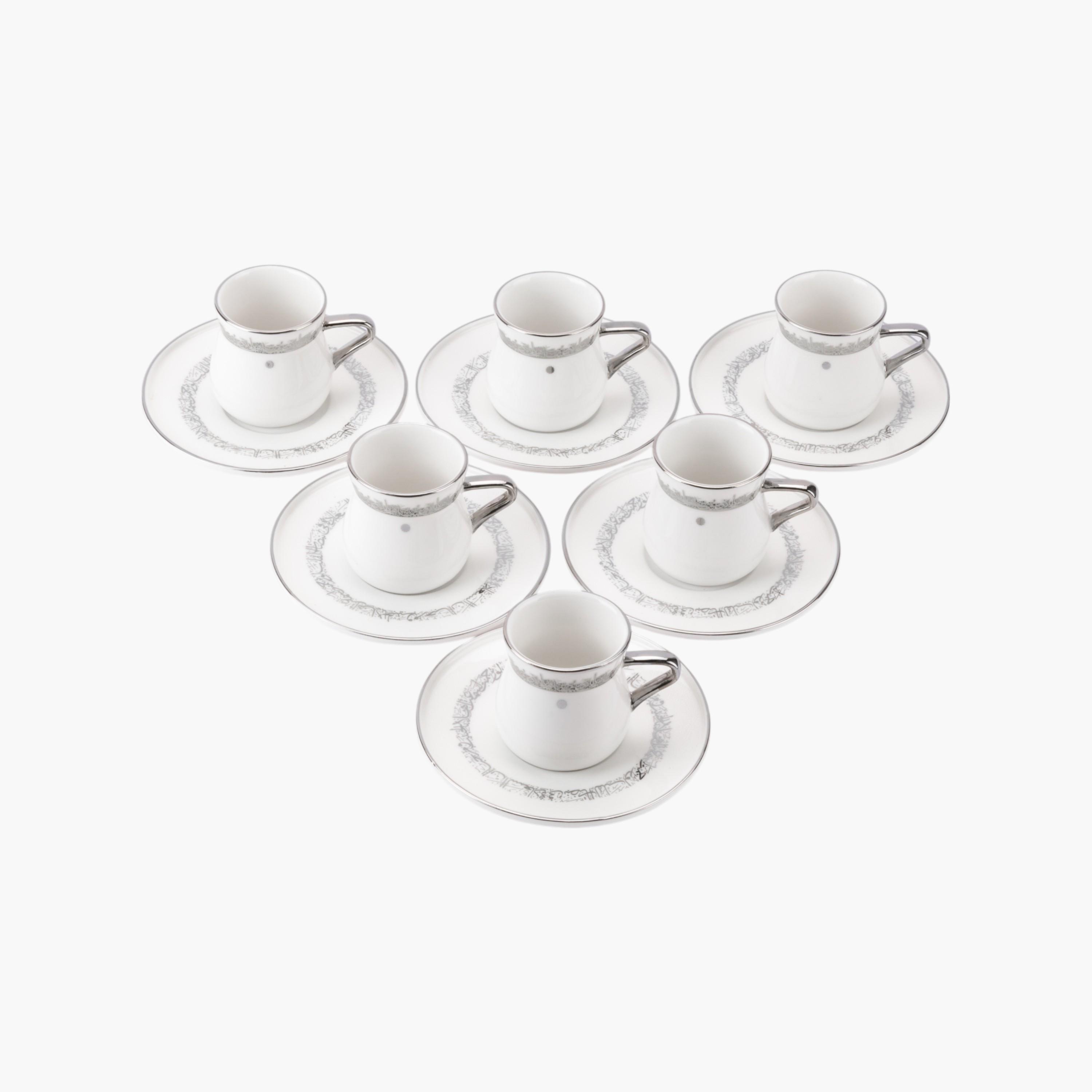 طقم فناجين قهوة تركي مع صحون بتزيينات الخط العربي 12 قطعة من أوتانتيك-household-dining-teaandcoffee-teaandcoffeesets-image-4