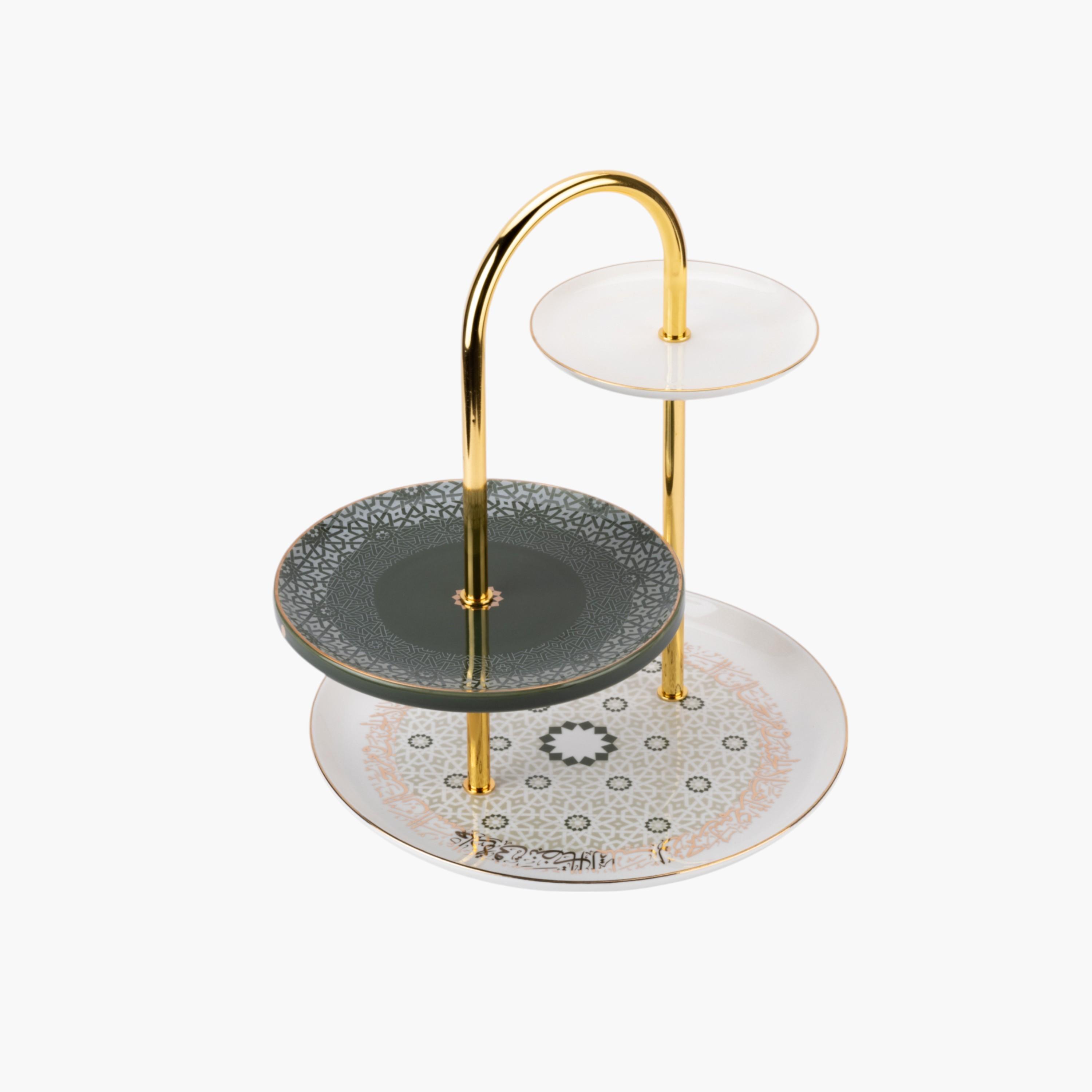حامل كيك بورسلان 3 طبقات من أوتانتك-household-dining-serveware-cakestands-image-3