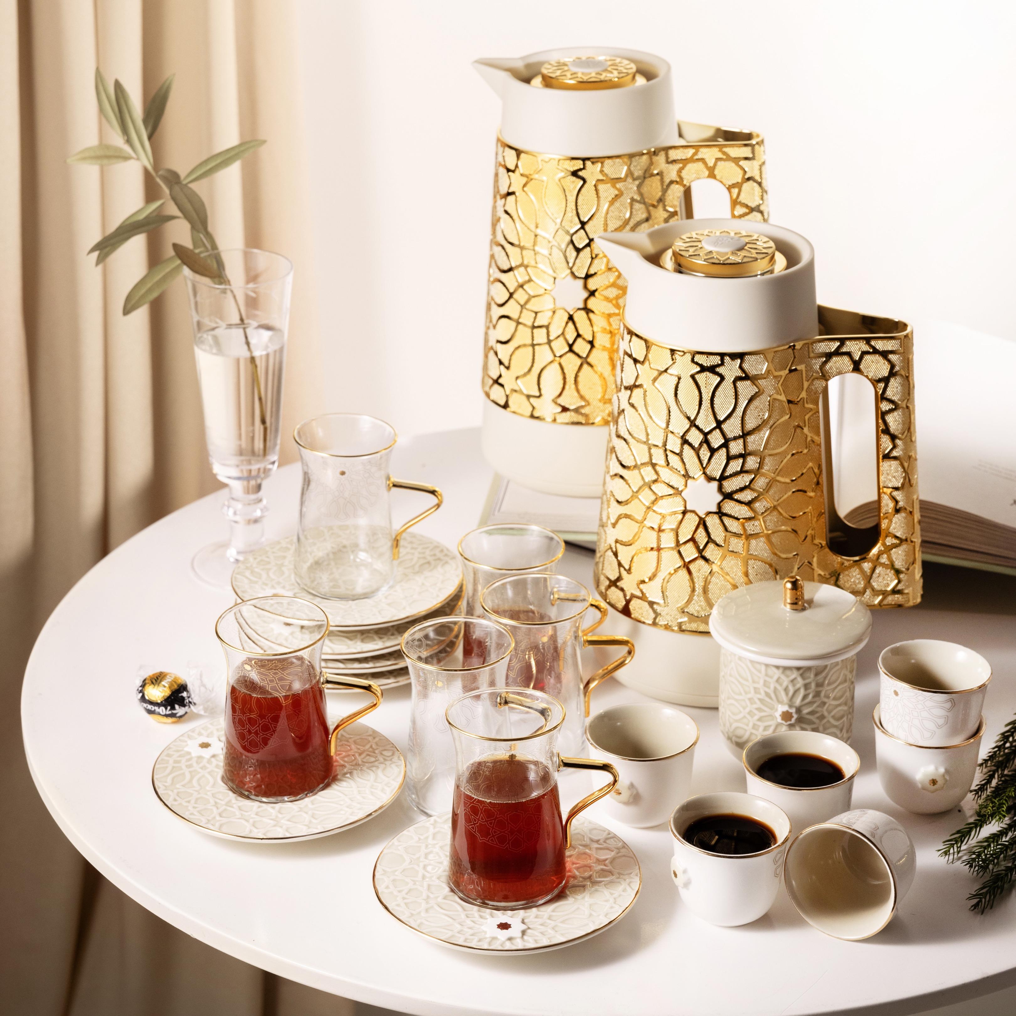 Printed 21-Piece Tea Glass and Coffee Set-household-dining-teaandcoffee-teaandcoffeesets-image-1