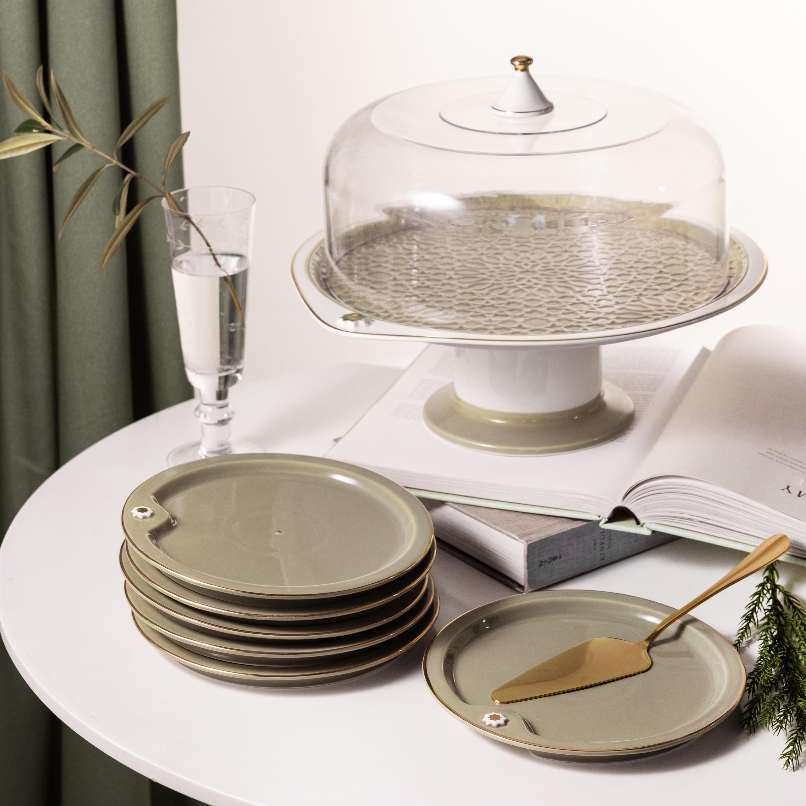 Porcelain 9-Piece Cake Serving Set-household-dining-serveware-cakestands-image-1