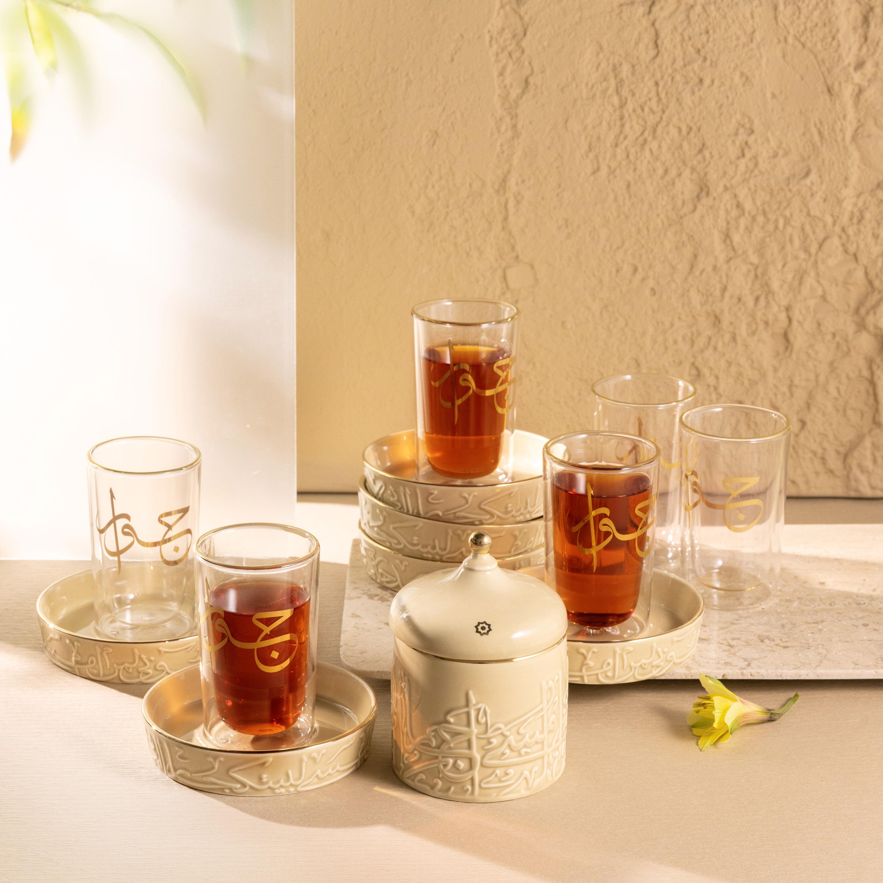 طقم فناجين وصحون مع وعاء سكر 14 قطعة من أوتانتيك-household-dining-teaandcoffee-teaandcoffeesets-image-1
