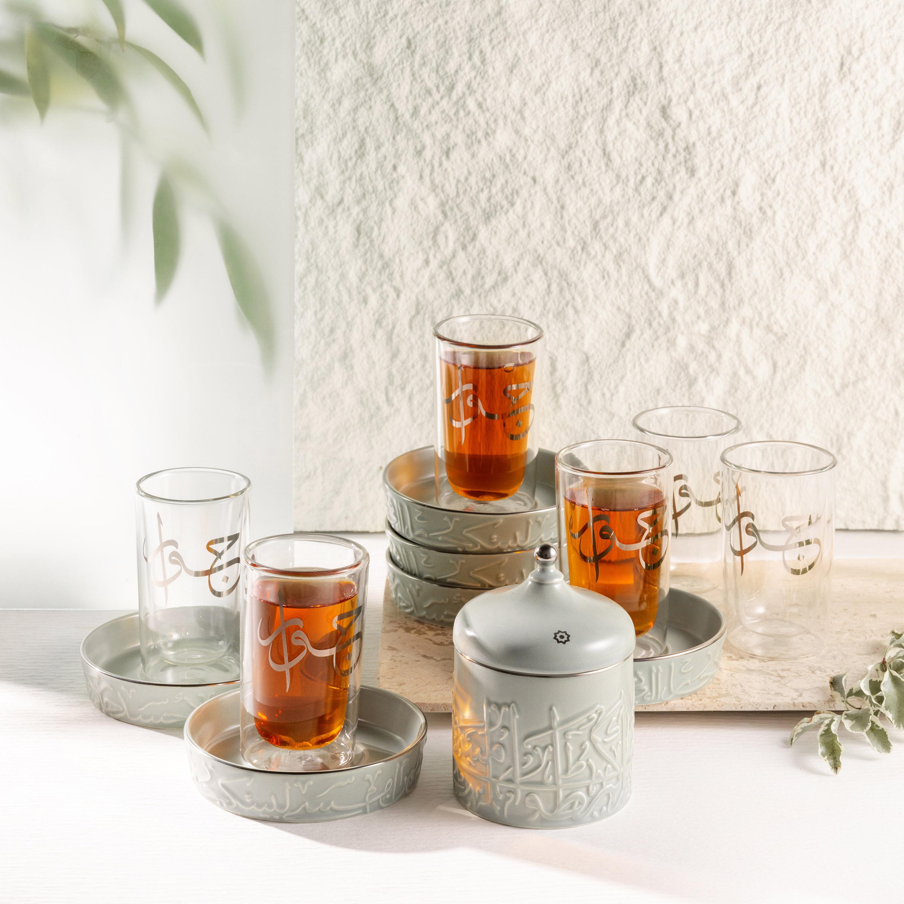 طقم فناجين وصحون 14 قطعة مع وعاء سكر من أوتانتيك-household-dining-teaandcoffee-teaandcoffeesets-image-1