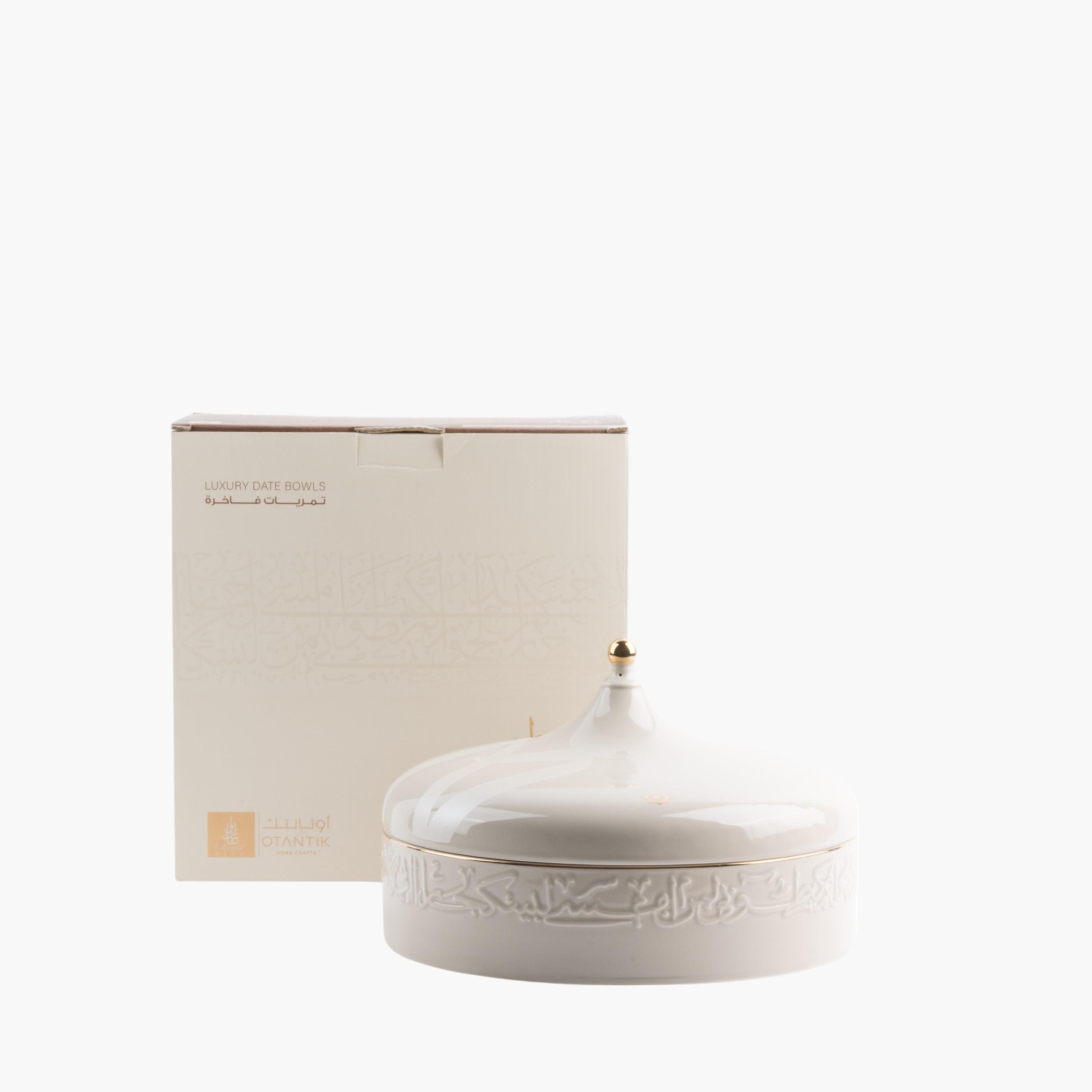 Calligraphy Embossed Porcelain Date Bowl with Lid-household-dining-dinnerware-bowls-image-2