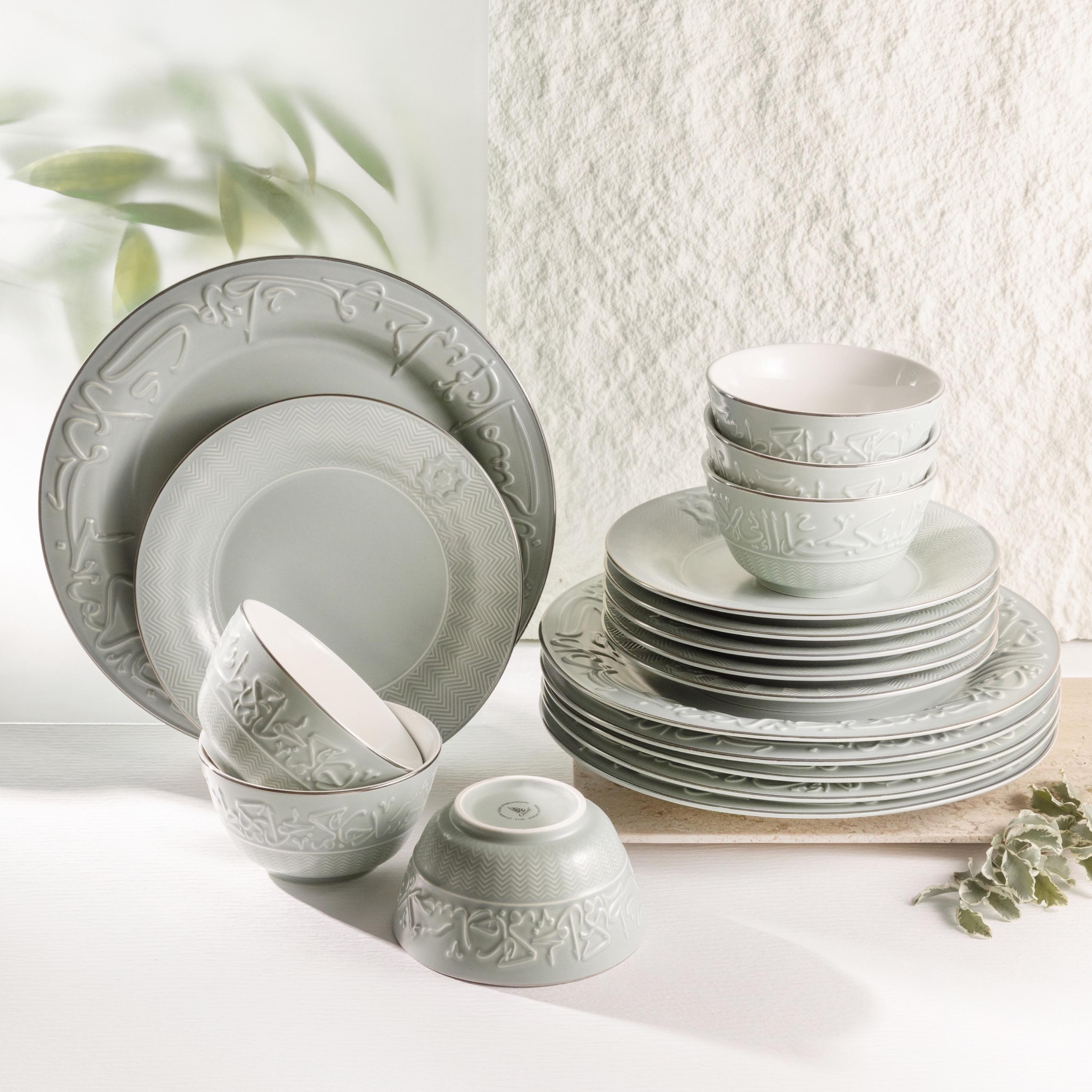 طقم عشاء بورسلان بنقوش الخط العربي 18 قطعة من أوتانتيك-household-dining-dinnerware-dinnersets-image-1