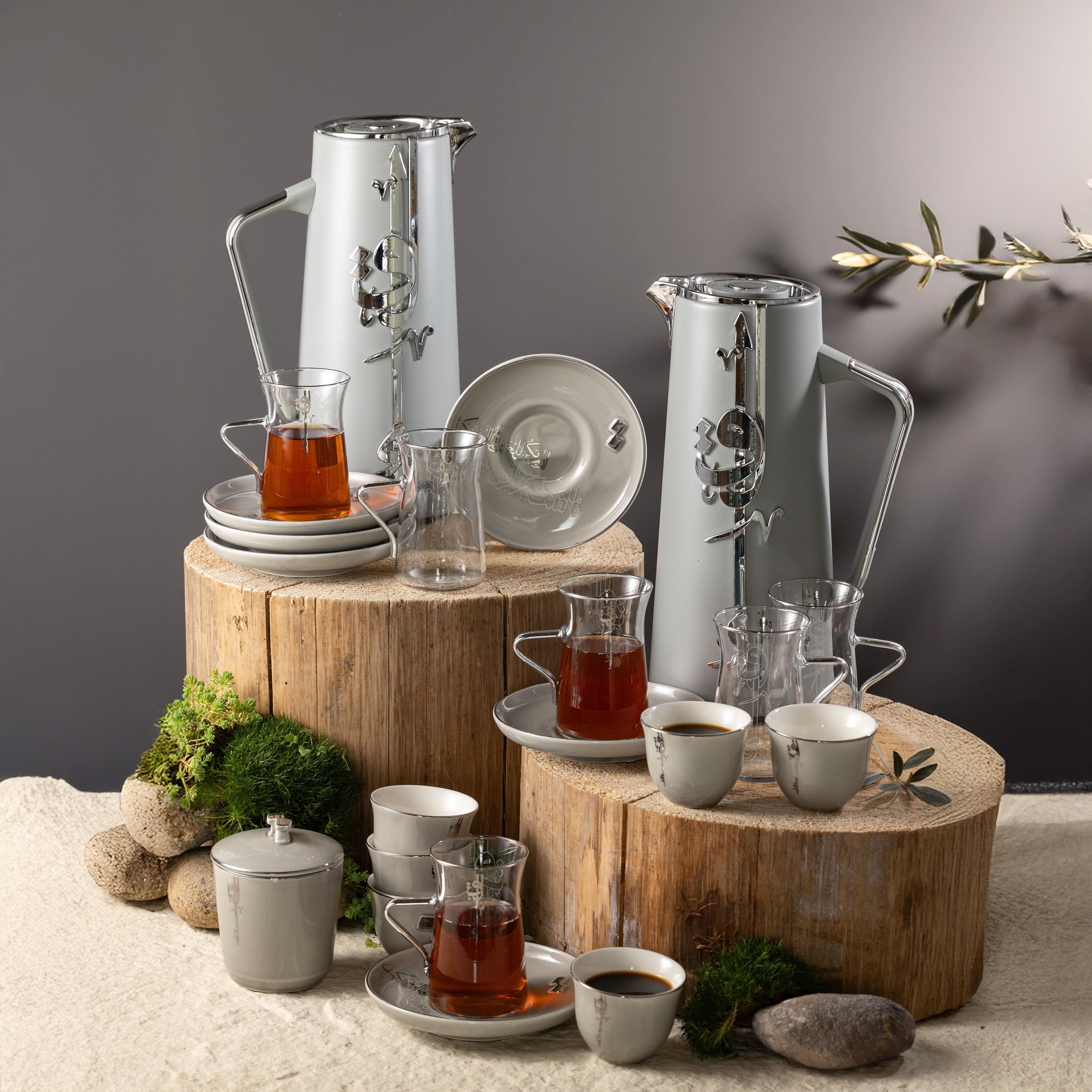 Embossed 21-Piece Kahwa Set-household-dining-teaandcoffee-teaandcoffeesets-image-1