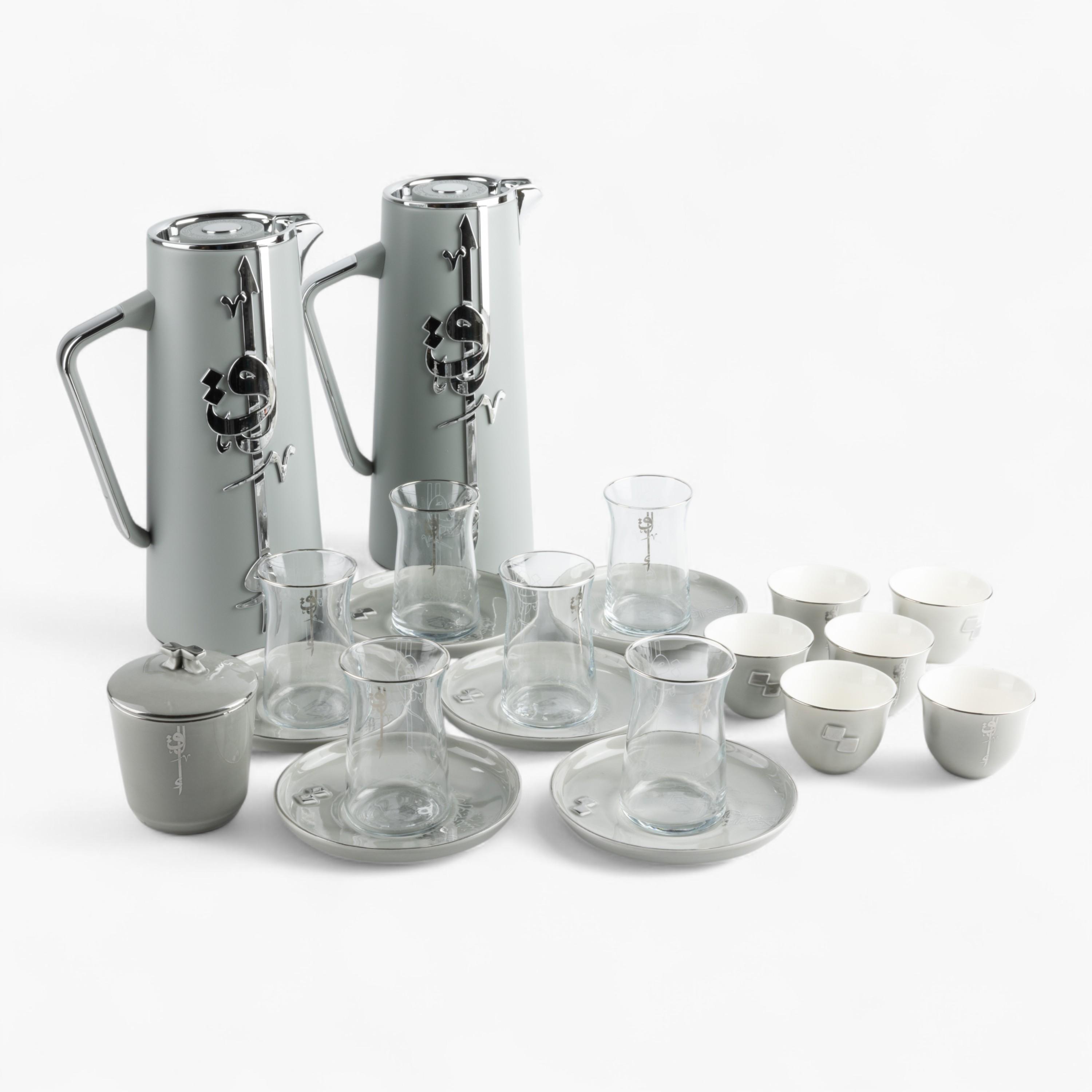 طقم قهوة عربي منقوش 21 قطعة من أوتانتك-household-dining-teaandcoffee-teaandcoffeesets-image-2