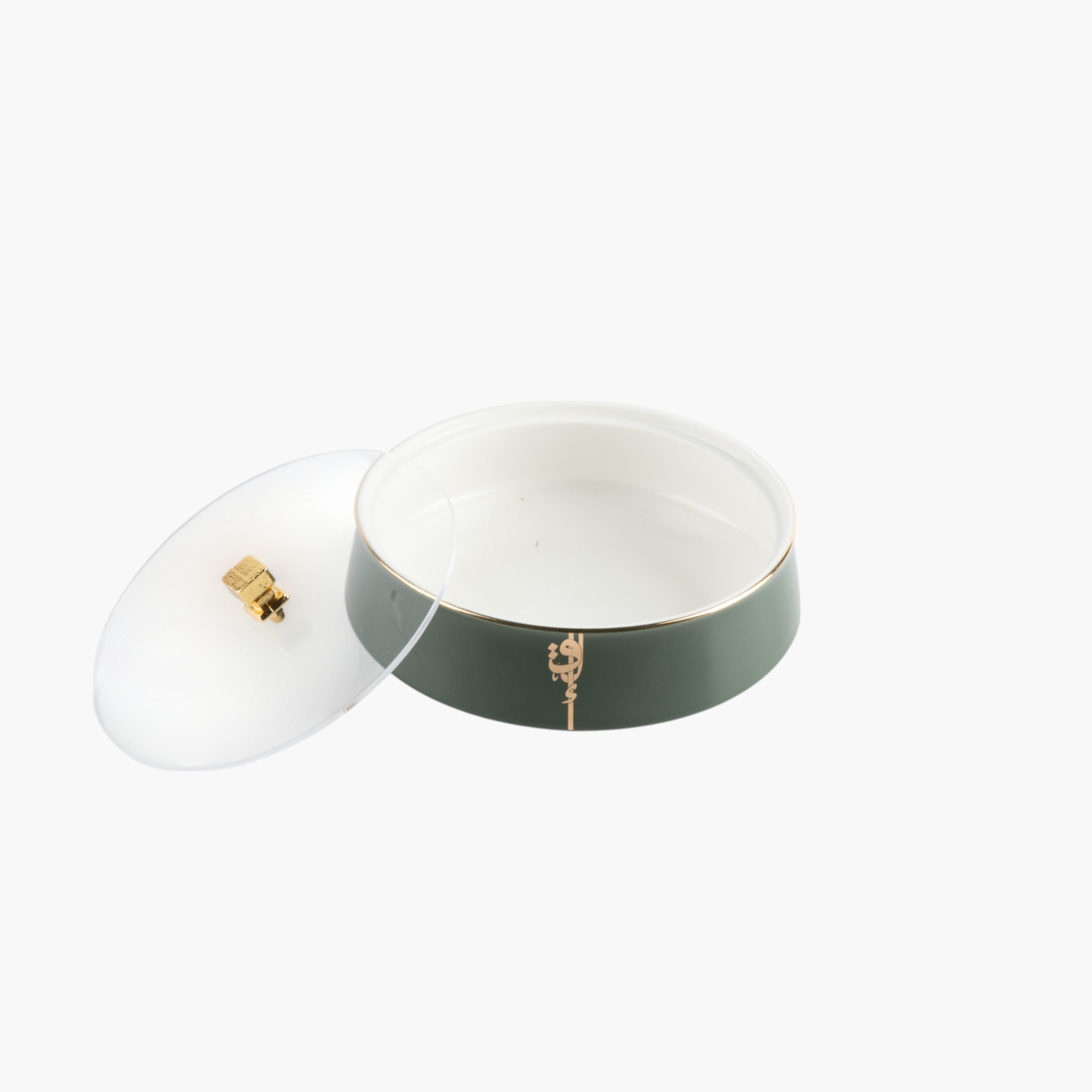 Calligraphy Detail Porcelain Date Bowl with Glass Lid-household-dining-dinnerware-bowls-image-2
