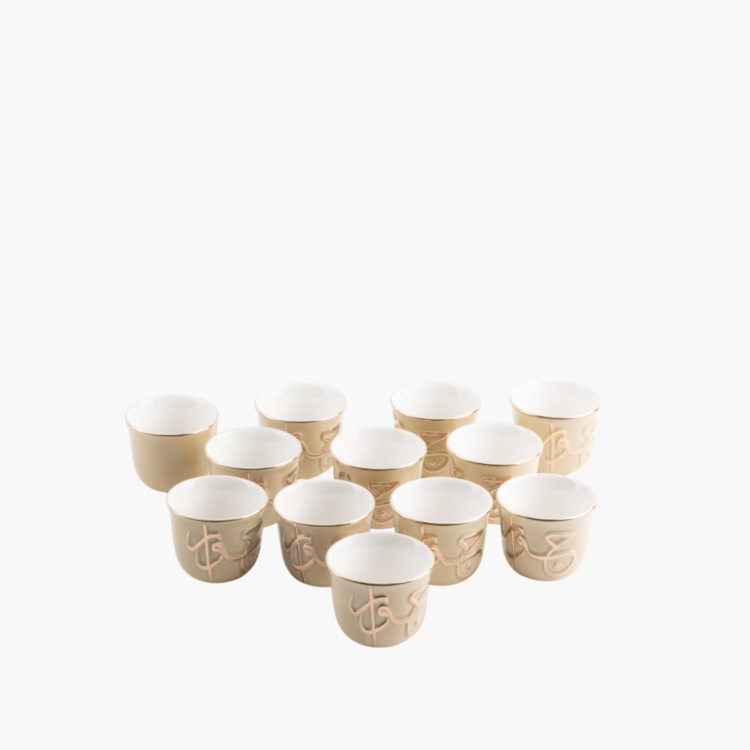 Calligraphy 12-Piece Porcelain Kahwa Set-household-dining-teaandcoffee-teaandcoffeesets-image-3