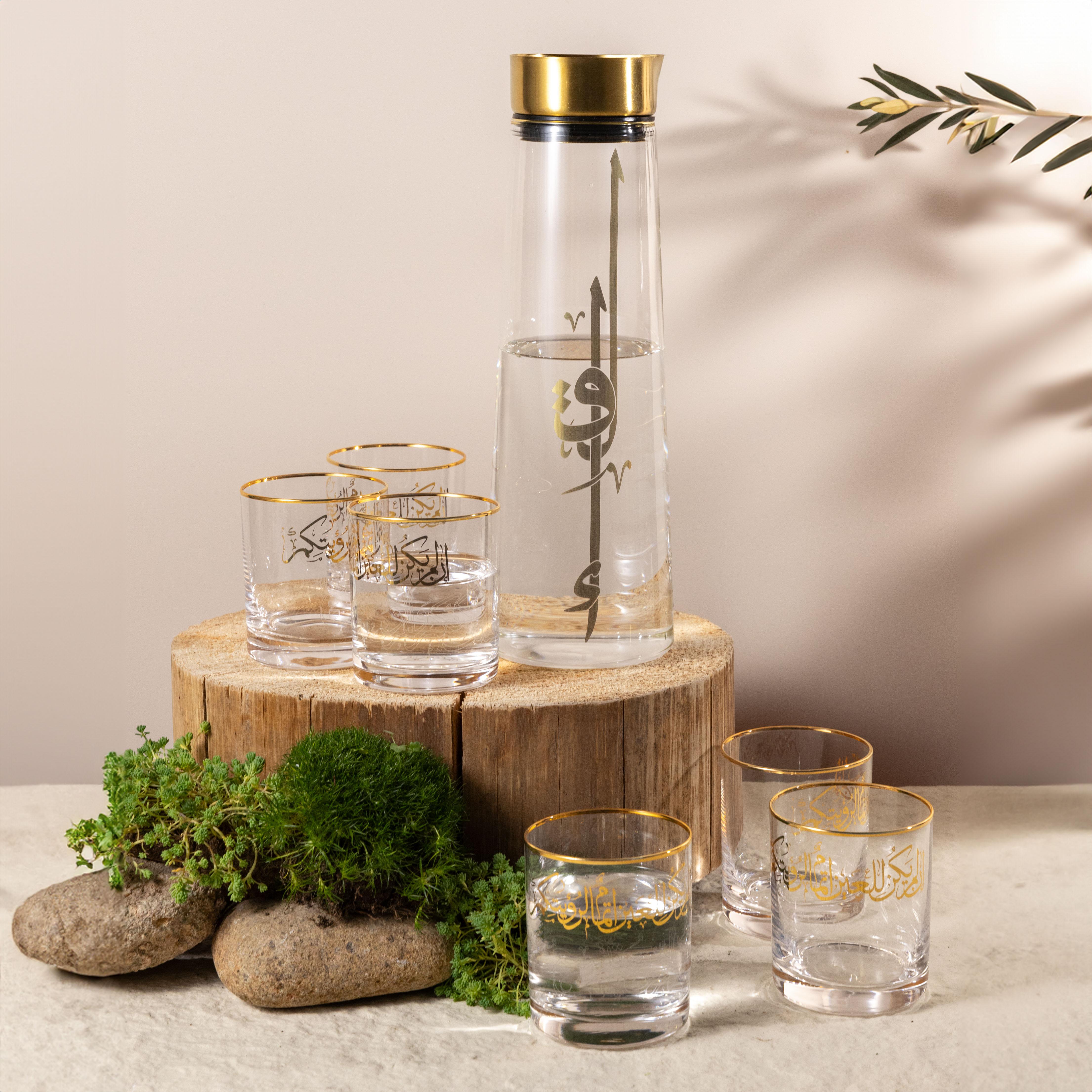 طقم إبريق زجاجي وكؤوس 7 قطع من أوتانتيك-household-dining-drinkserveware-jugsdecantersandcarafes-image-1