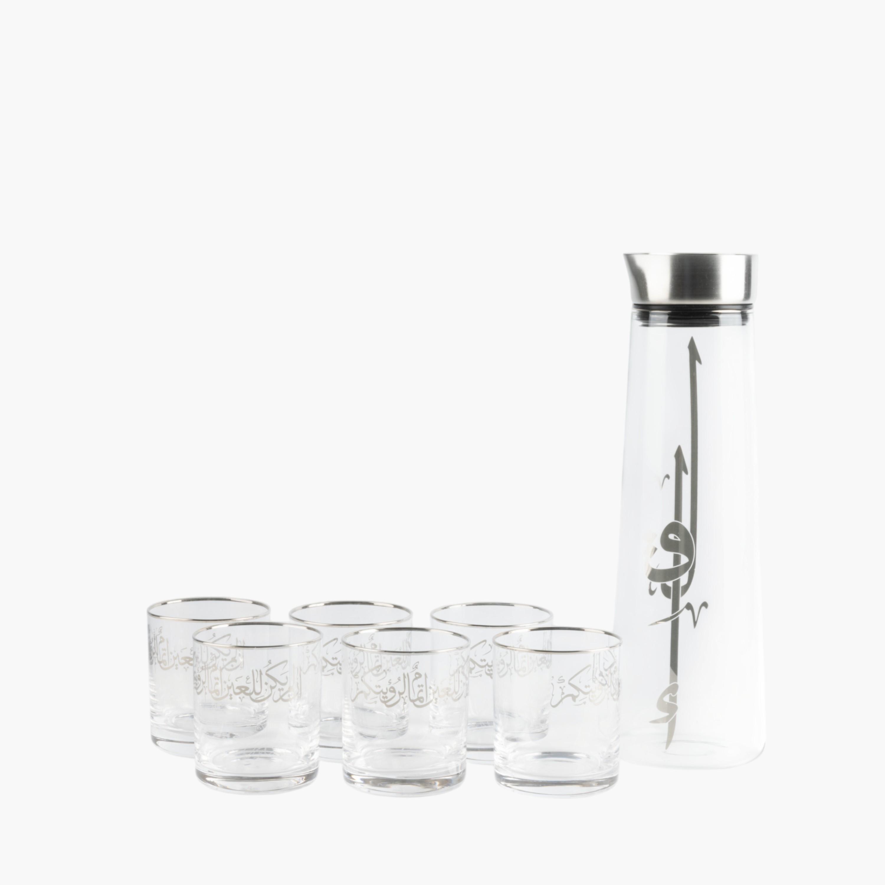 Glass 7-Piece Carafe and Tumbler Set-household-dining-drinkserveware-jugsdecantersandcarafes-image-3