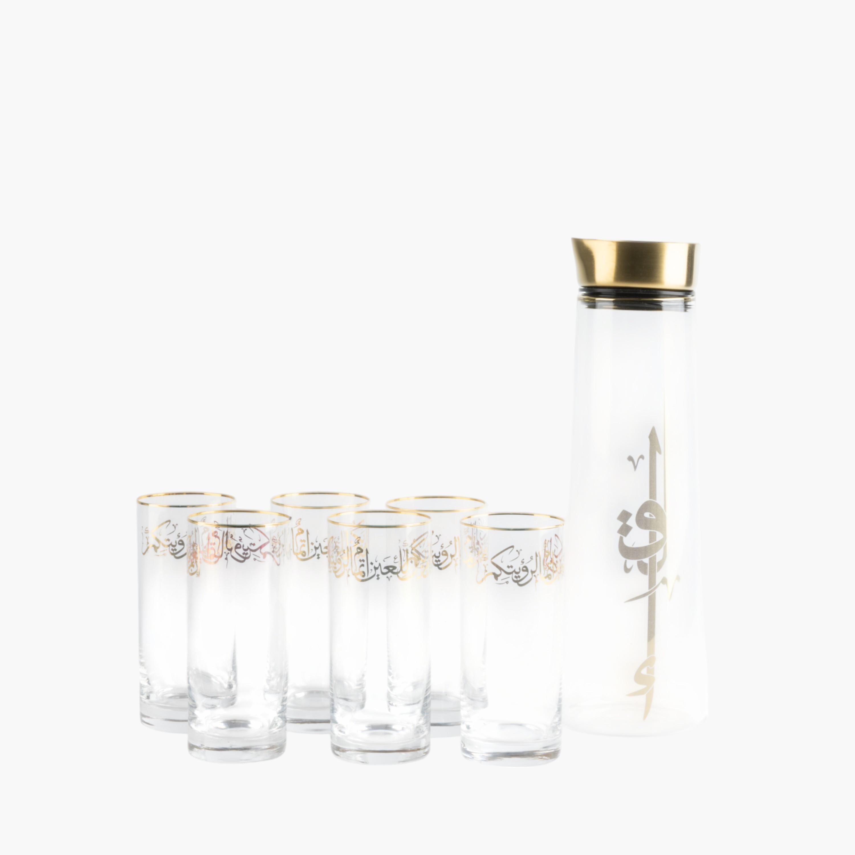 Arabic Calligraphy 7-Piece Juice Glass Set-household-dining-drinkserveware-jugsdecantersandcarafes-image-4