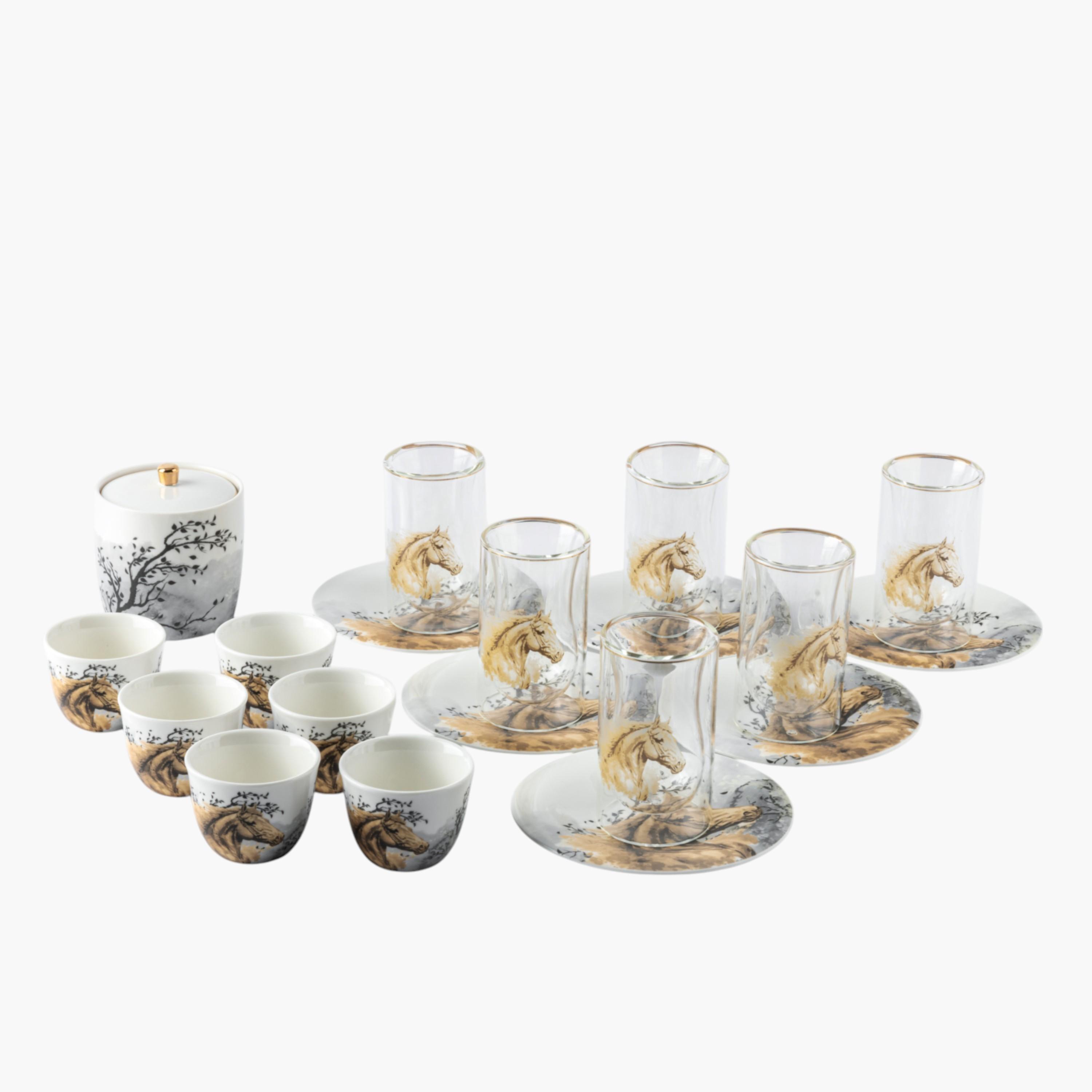 طقم أكواب شاي وفناجين قهوة وصحون بورسلان 19 قطعة من أوتانتيك-household-dining-teaandcoffee-teaandcoffeesets-image-5