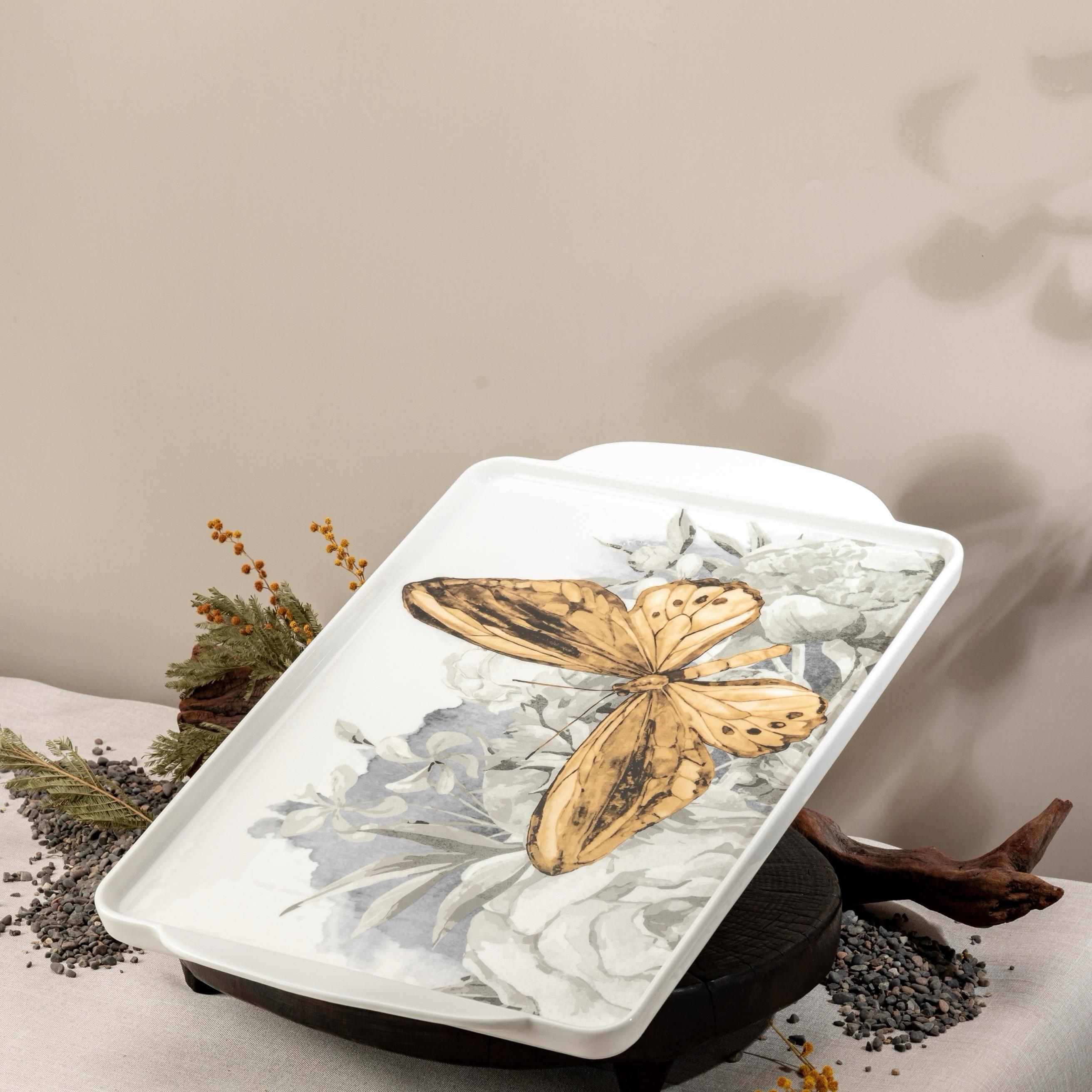 صينية تقديم بورسلان بطبعات فراشة من أوتانتيك-household-dining-serveware-servingtrays-image-1
