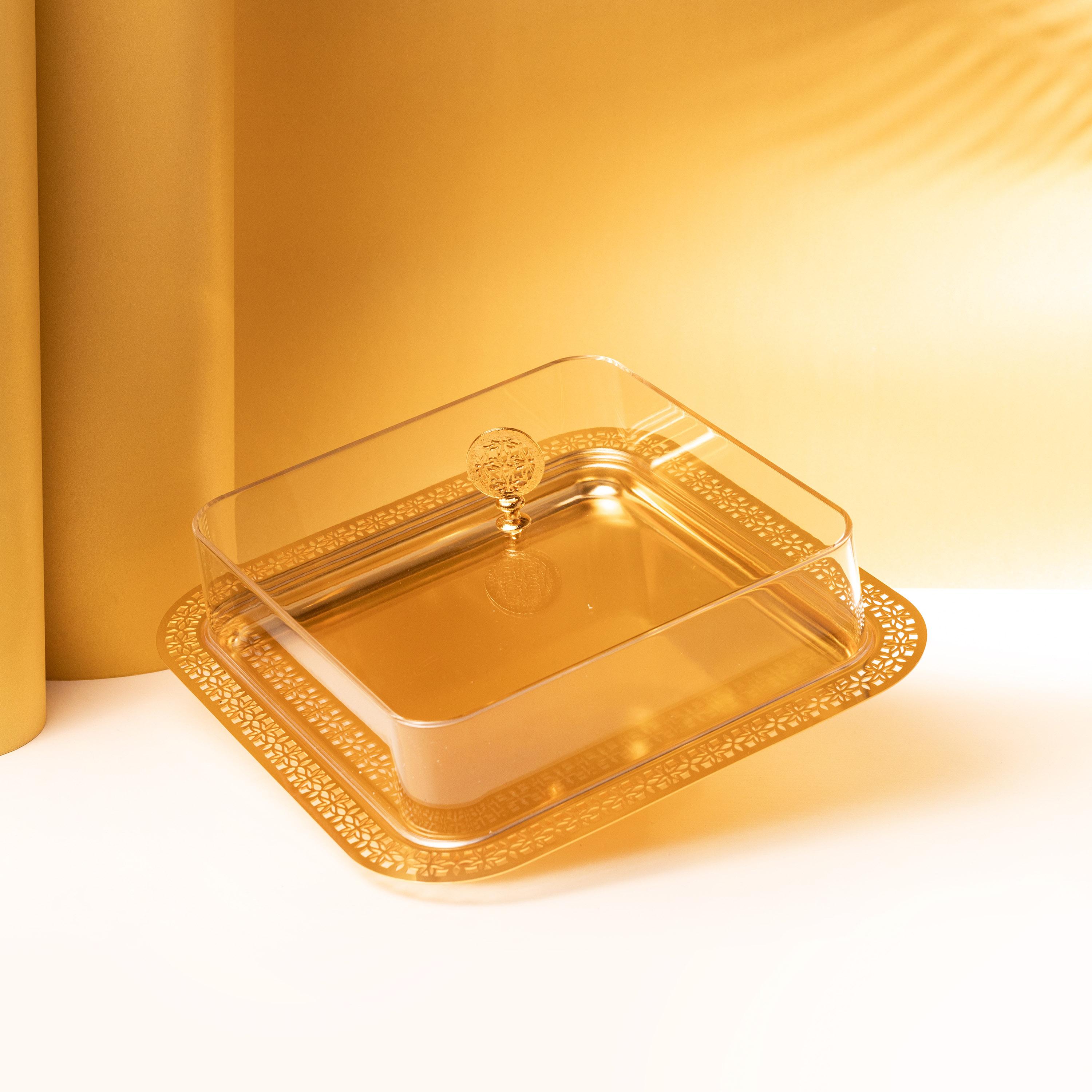 صينية تقديم بتفاصيل مفرغة مع غطاء من أوتانتيك-household-dining-serveware-servingtrays-image-1