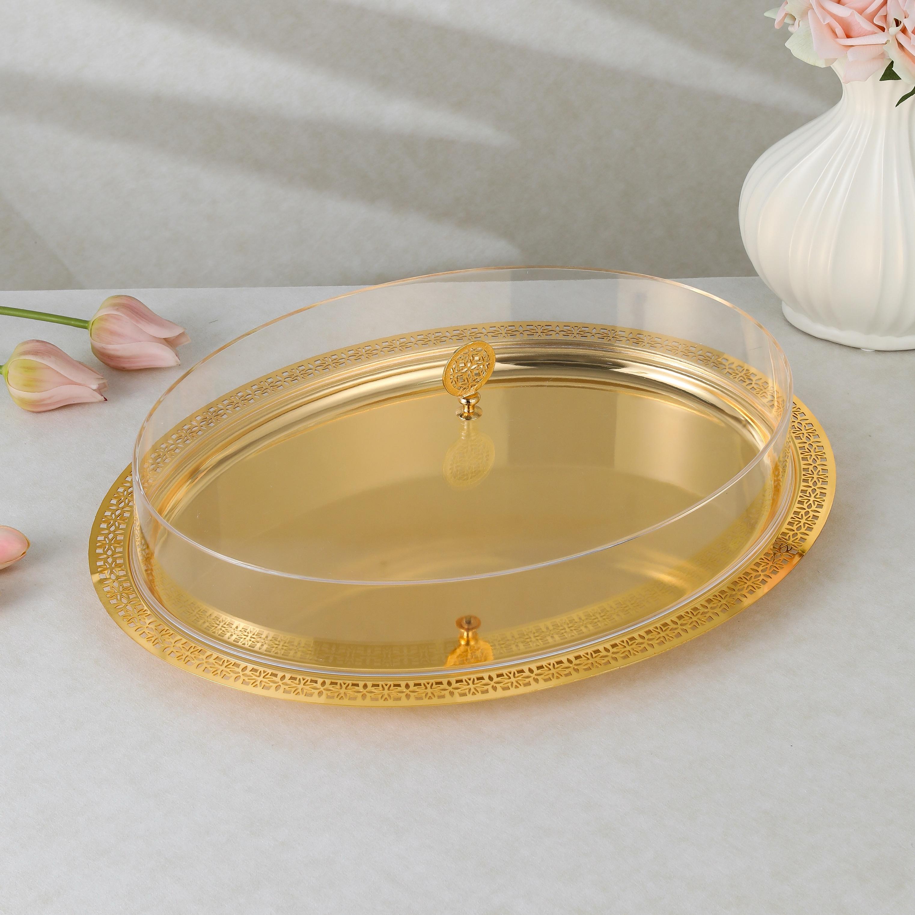 Cutwork Detail Serving Tray with Lid-household-dining-serveware-servingtrays-image-2