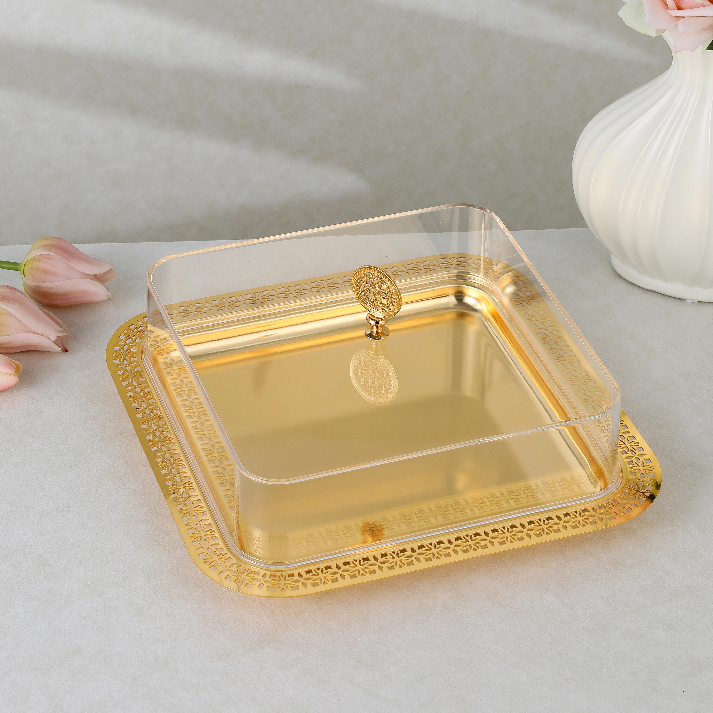 صينية تقديم بتفاصيل مفرغة مع غطاء من أوتانتيك-household-dining-serveware-servingtrays-image-1