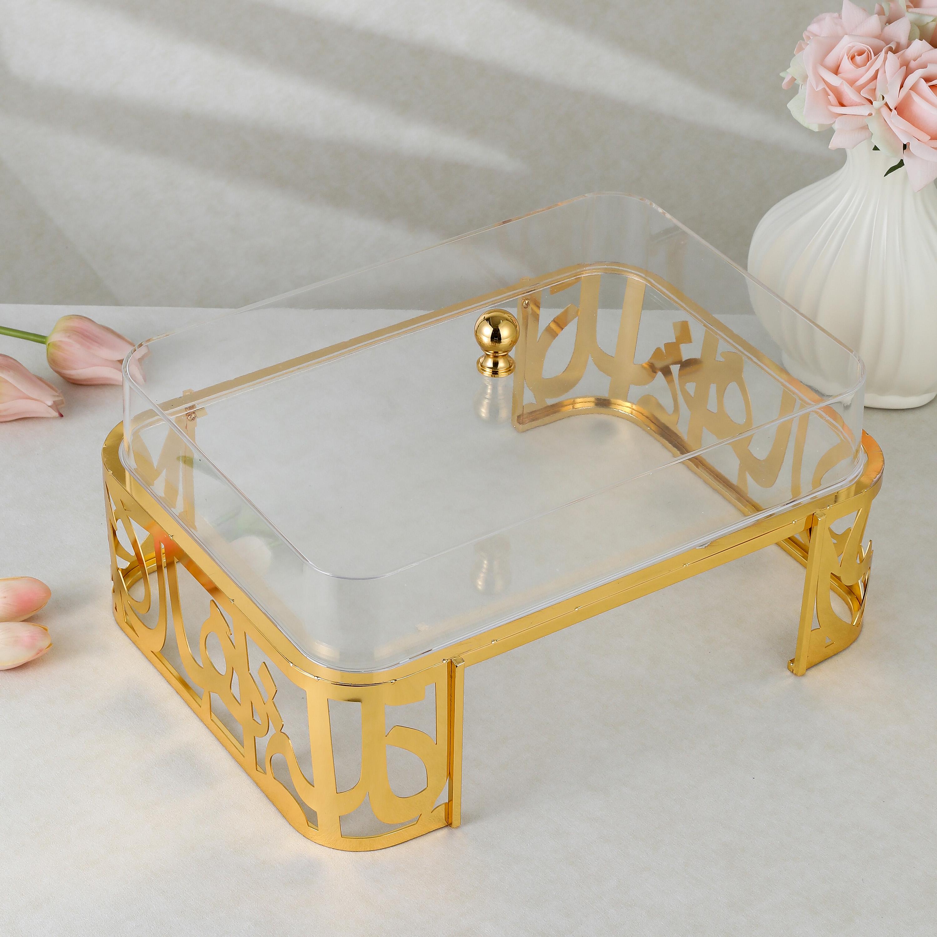 Calligraphy Cutout Detail Serving Tray with Lid-household-dining-serveware-servingtrays-image-1
