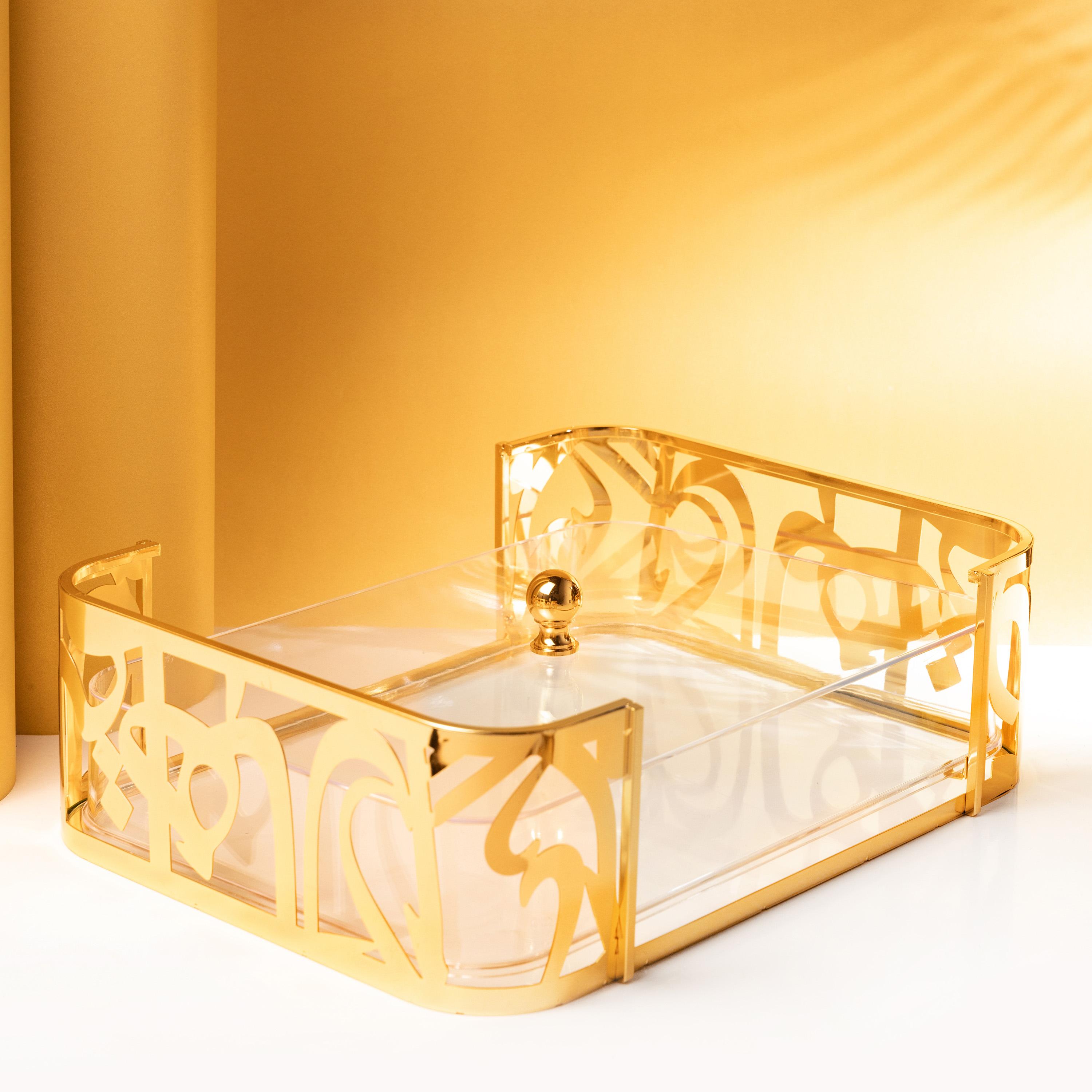 طقم تقديم قطعتين بتزيينات خط عربي من أوتانتيك-household-dining-serveware-servingtrays-image-1