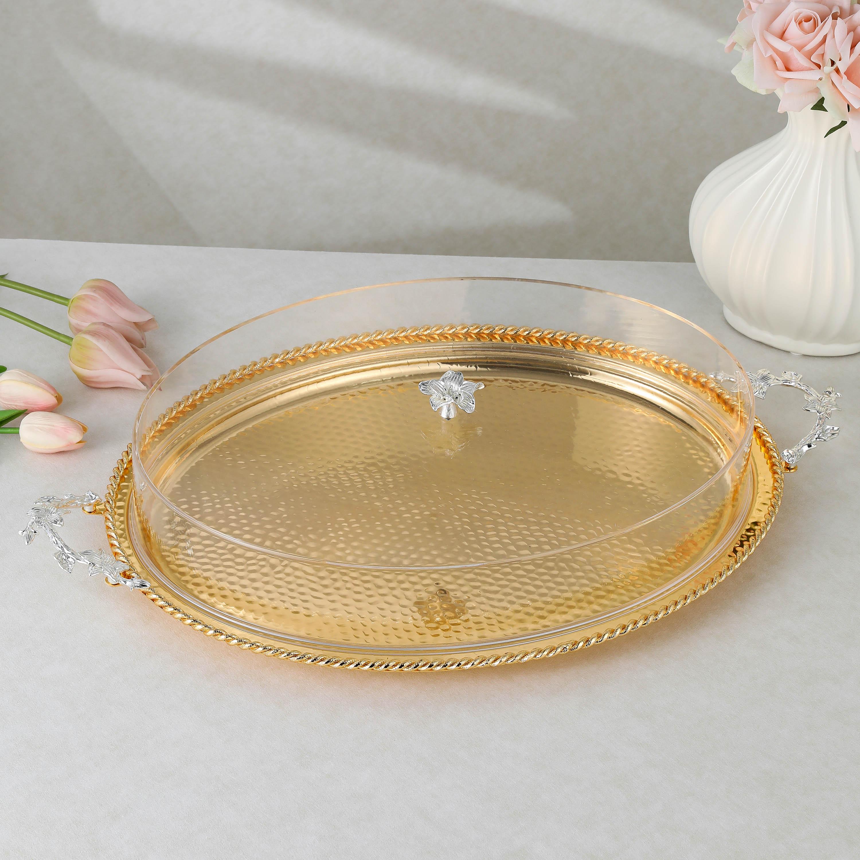 Hammered Detail Serving Tray and Lid-household-dining-serveware-servingtrays-image-1