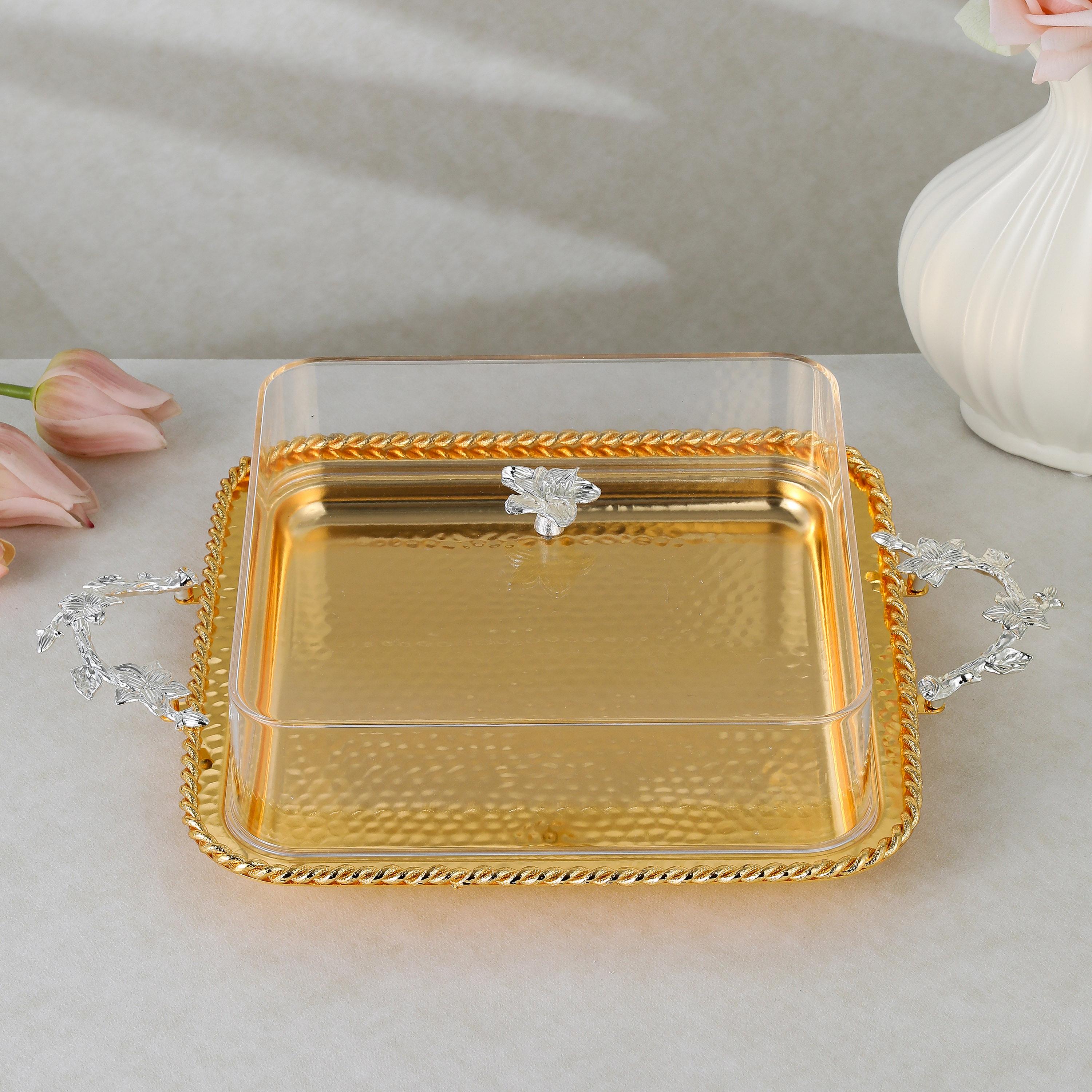 صينية تقديم ستانلس ستيل مع غطاء من أوتانتيك-household-dining-serveware-servingtrays-image-1