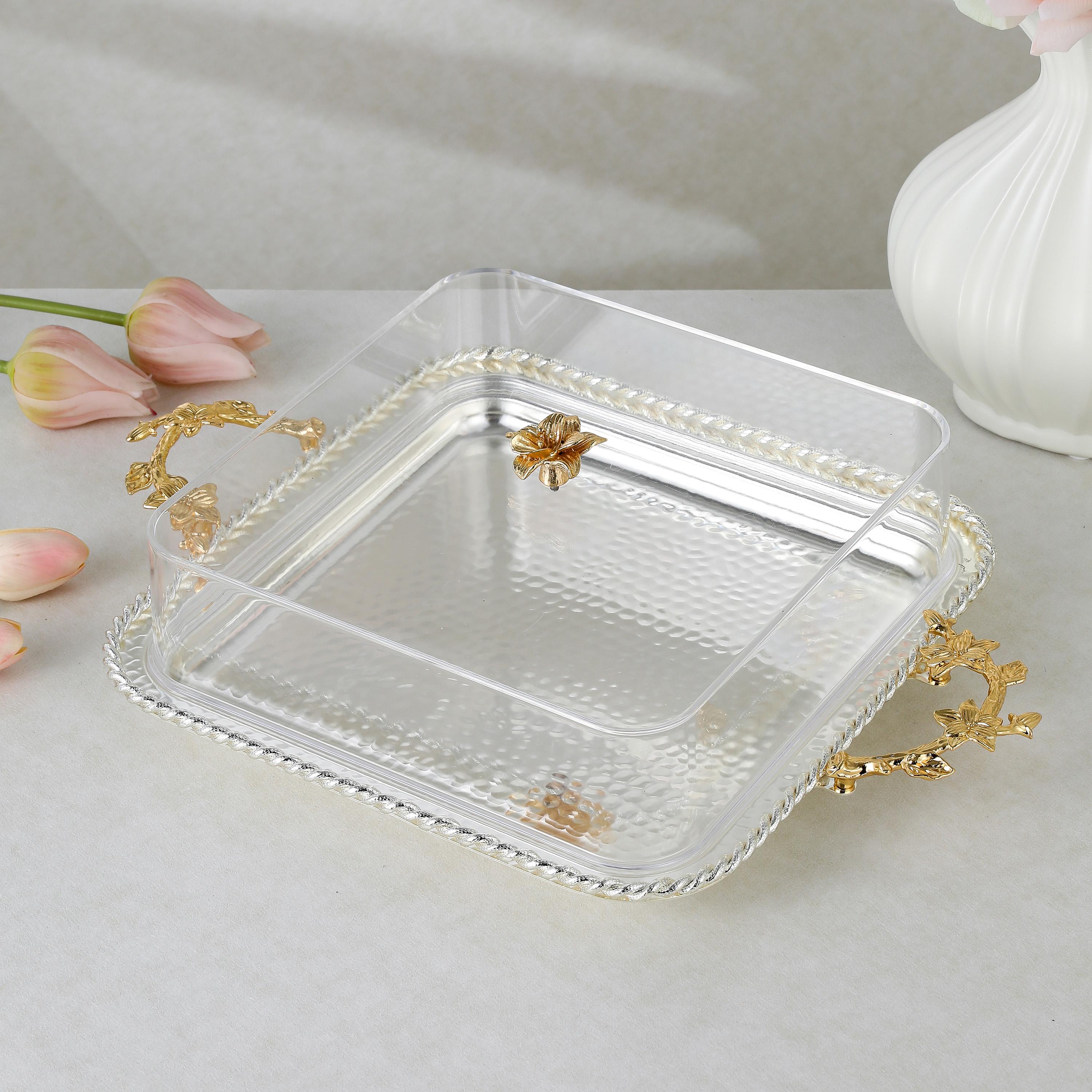Stainless Steel Serving Tray with Lid-household-dining-serveware-servingtrays-image-1