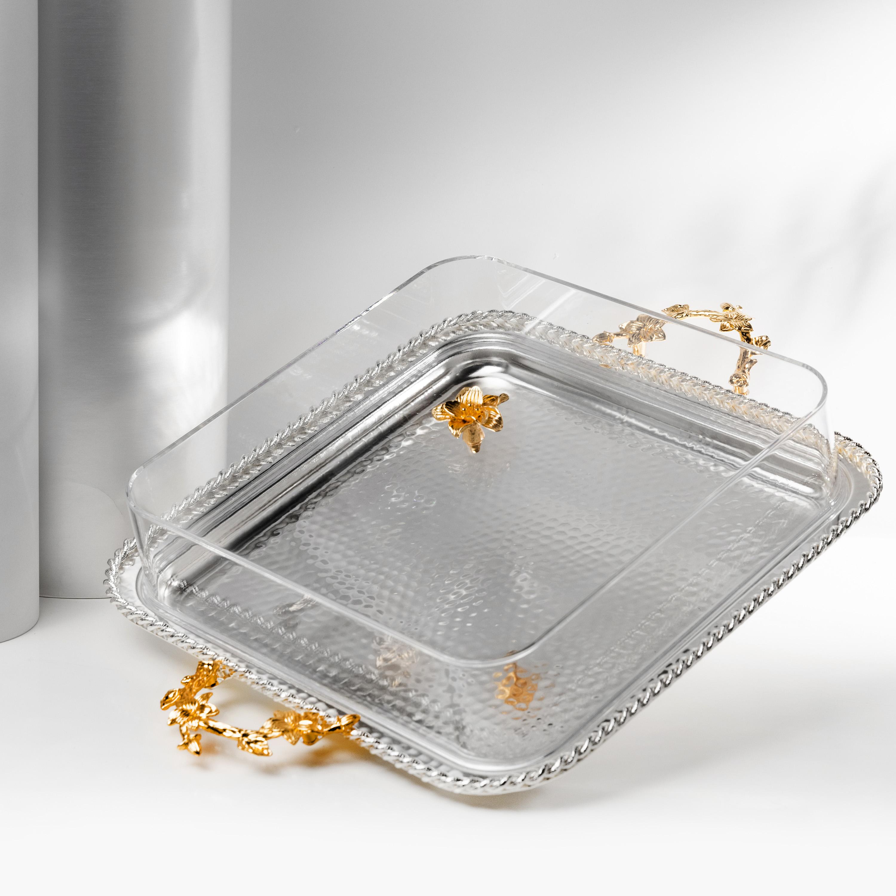 Stainless Steel Serving Tray with Lid-household-dining-serveware-servingtrays-image-2