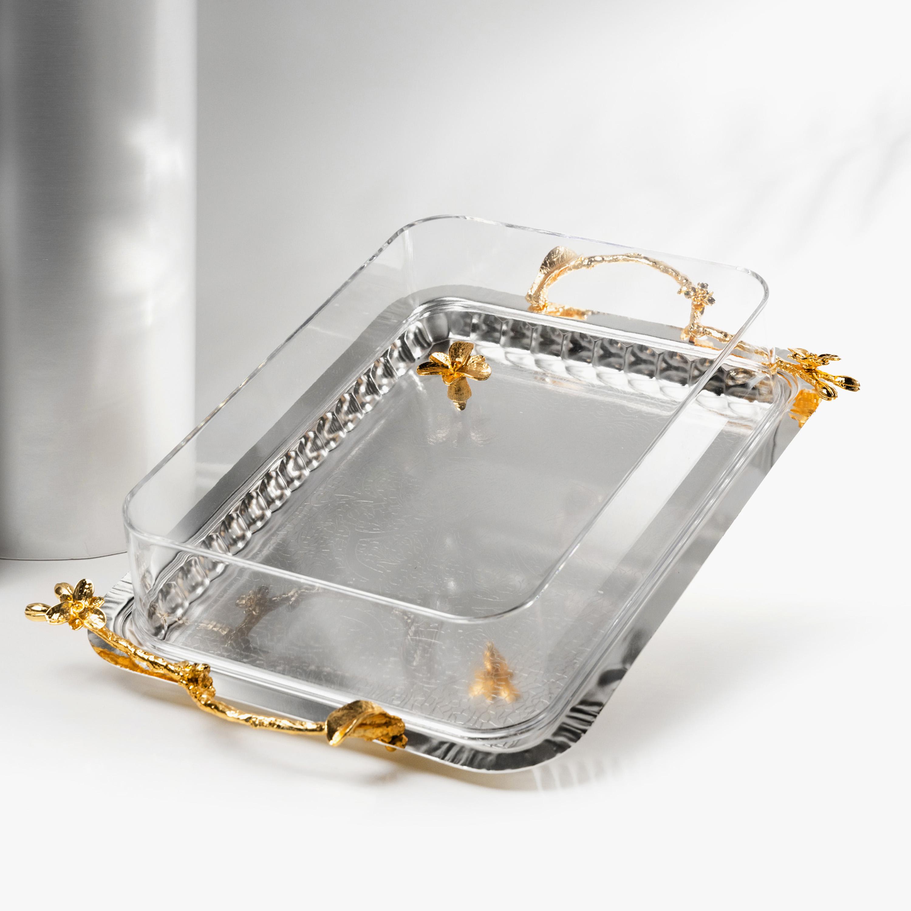 صينية تقديم ستانلس ستيل مع غطاء من أوتانتيك-household-dining-serveware-servingtrays-image-2