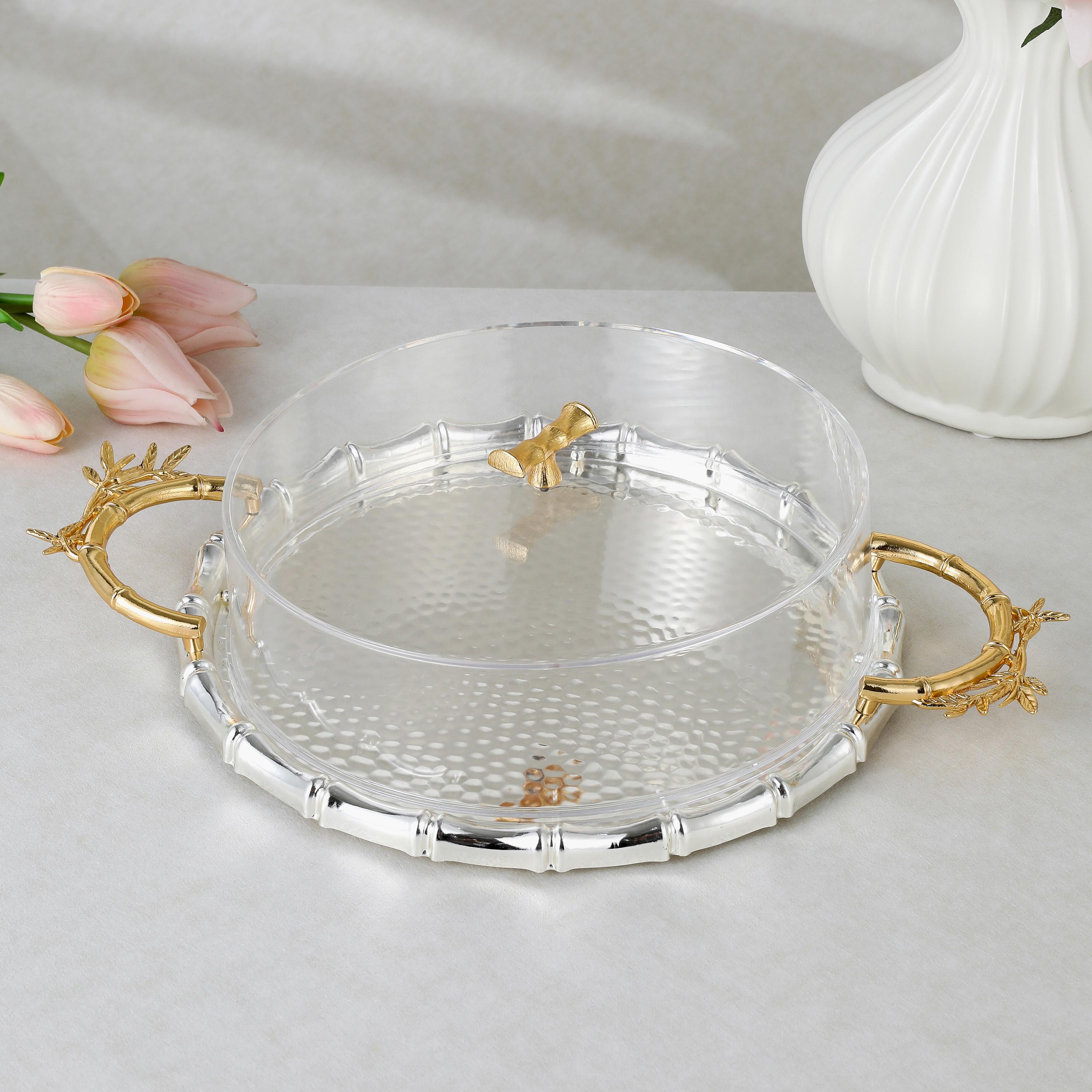 صينية تقديم ستانلس ستيل مع غطاء من أوتانتيك-household-dining-serveware-servingtrays-image-1