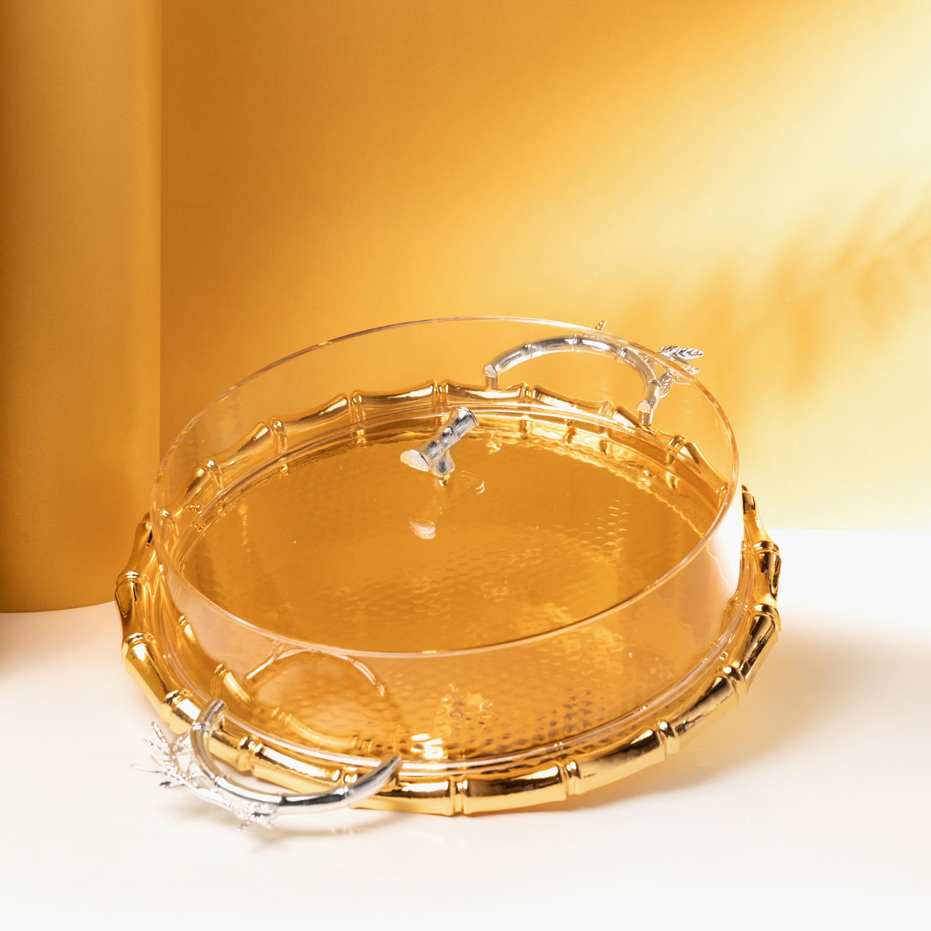 صينية تقديم ستانلس ستيل مع غطاء من أوتانتيك-household-dining-serveware-servingtrays-image-1