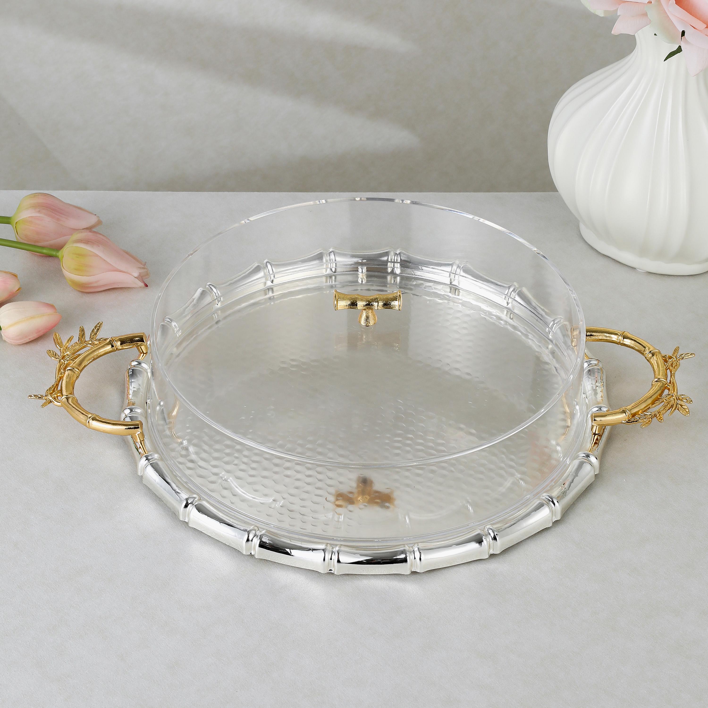 صينية تقديم ستانلس ستيل مع غطاء من أوتانتيك-household-dining-serveware-servingtrays-image-1