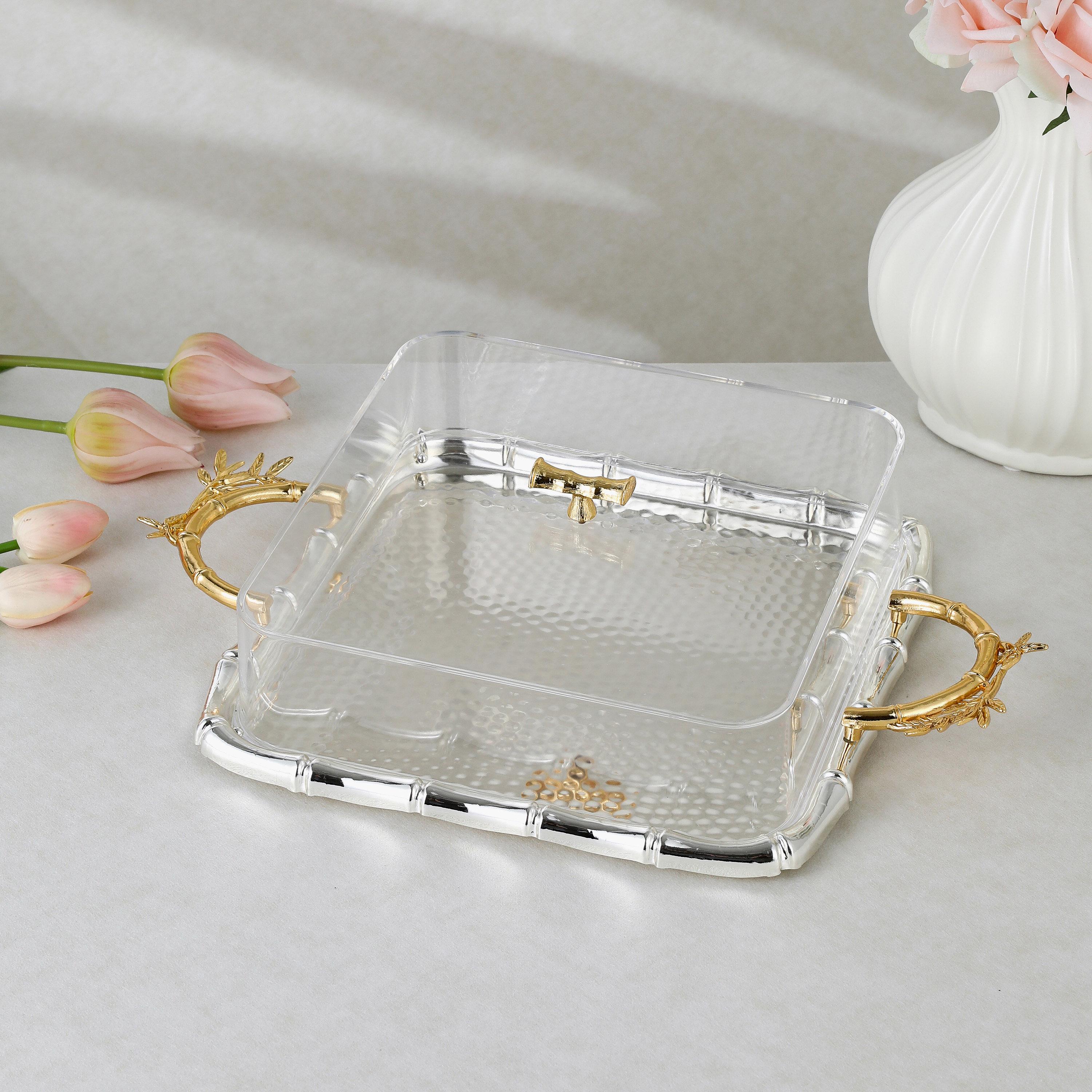 Stainless Steel Serving Tray with Lid-household-dining-serveware-servingtrays-image-1