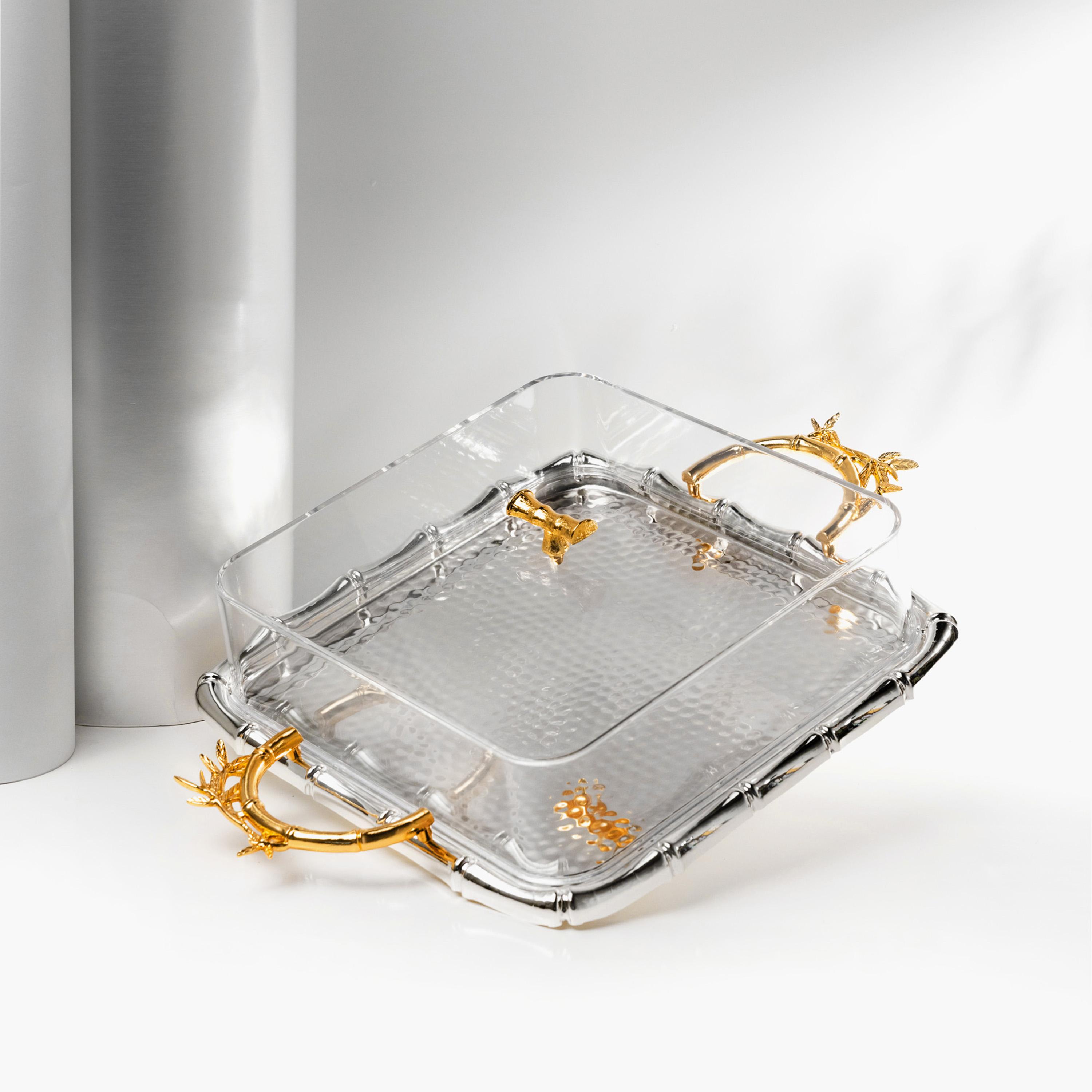 صينية تقديم ستانلس ستيل مع غطاء من أوتانتيك-household-dining-serveware-servingtrays-image-2
