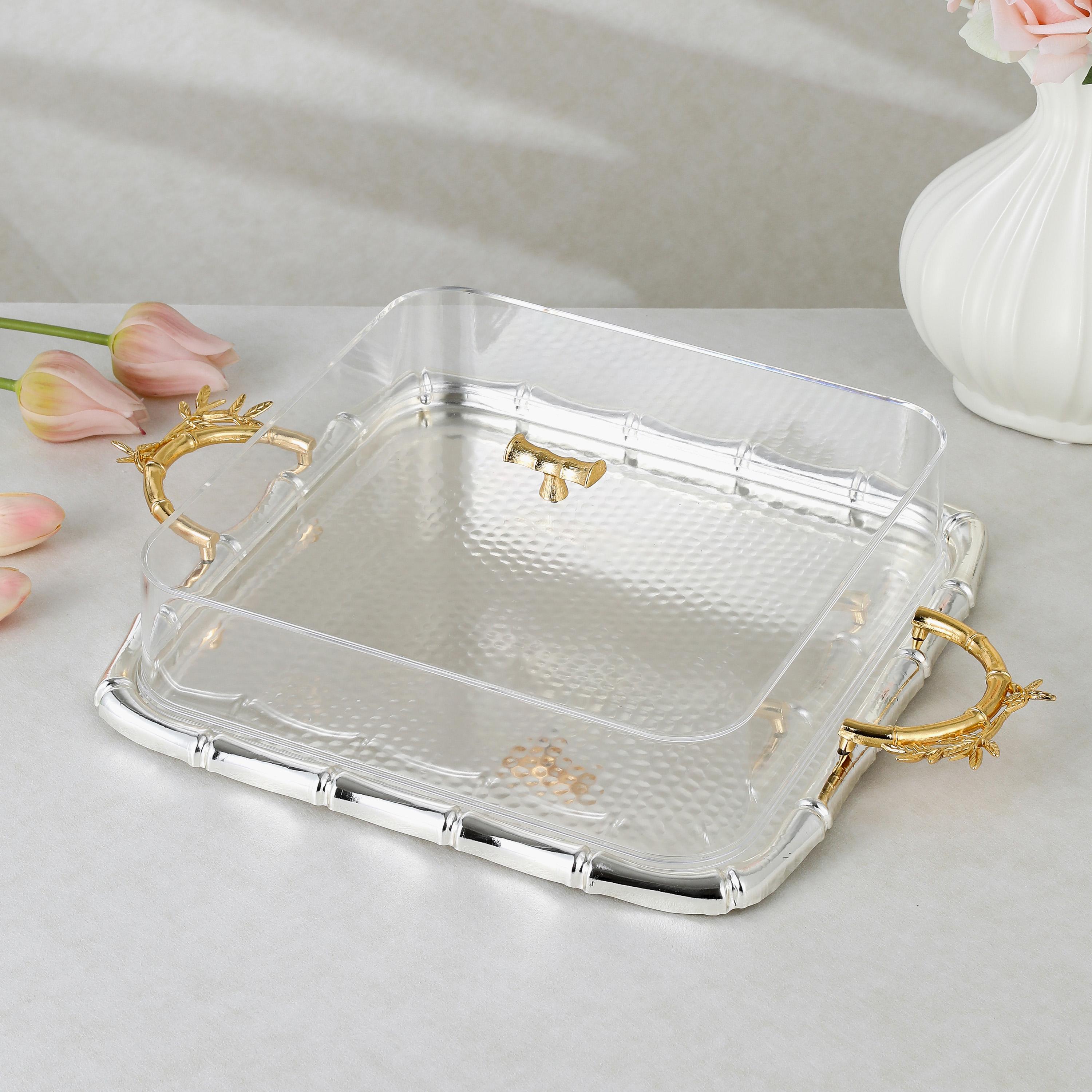 Stainless Steel Serving Tray with Lid-household-dining-serveware-servingtrays-image-1