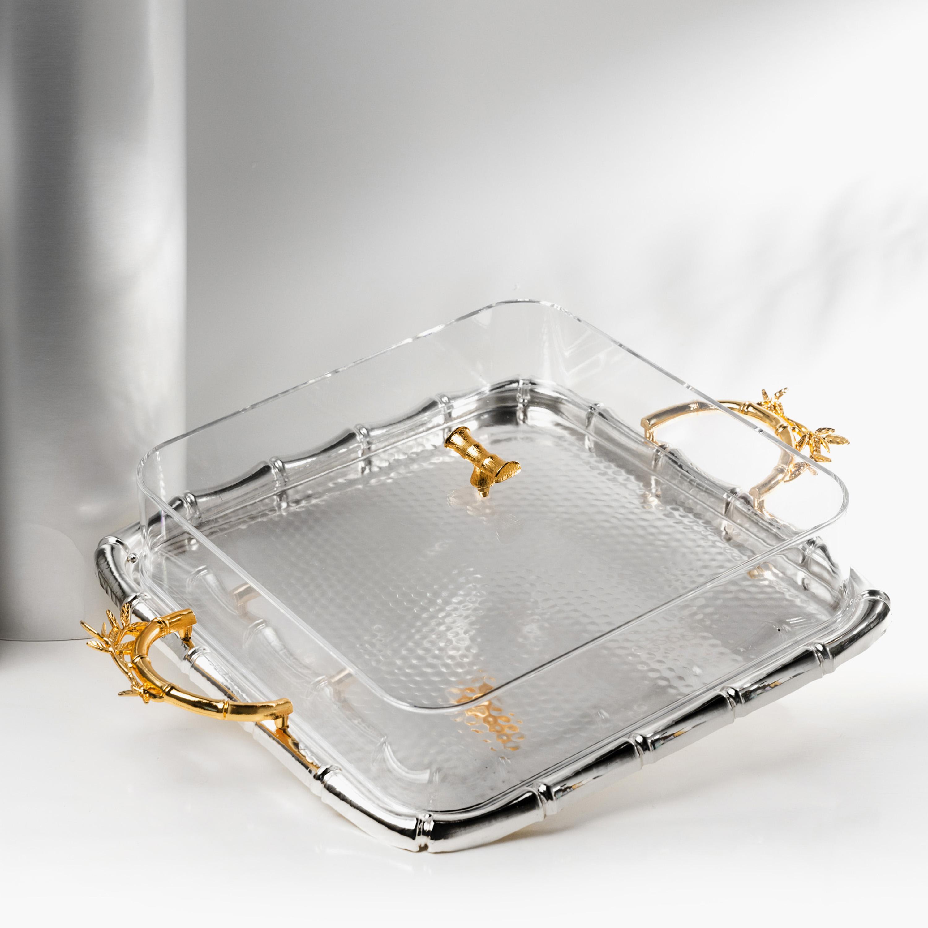 Stainless Steel Serving Tray with Lid-household-dining-serveware-servingtrays-image-2