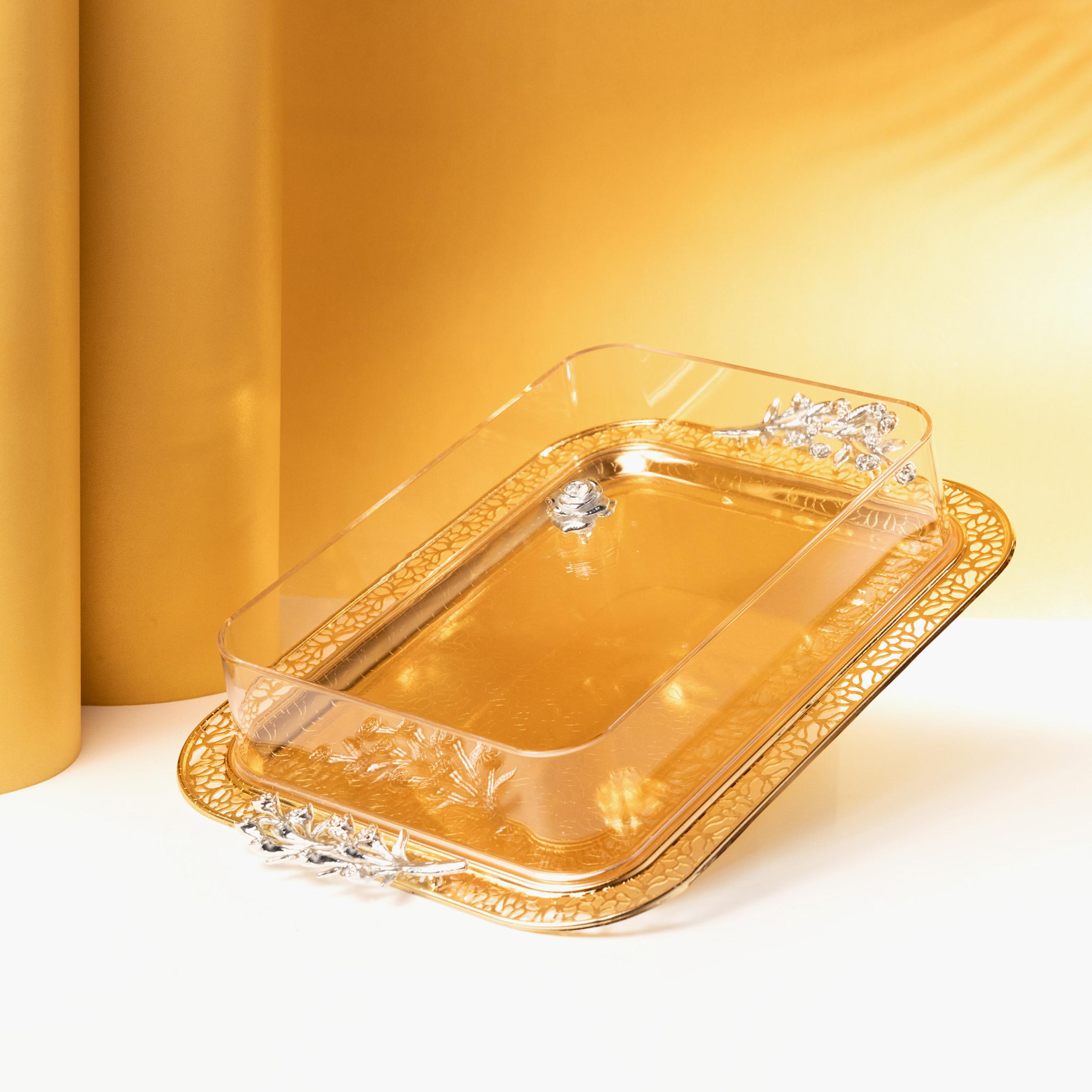 صينية تقديم ستانلس ستيل مع غطاء من أوتانتيك-household-dining-serveware-servingtrays-image-2