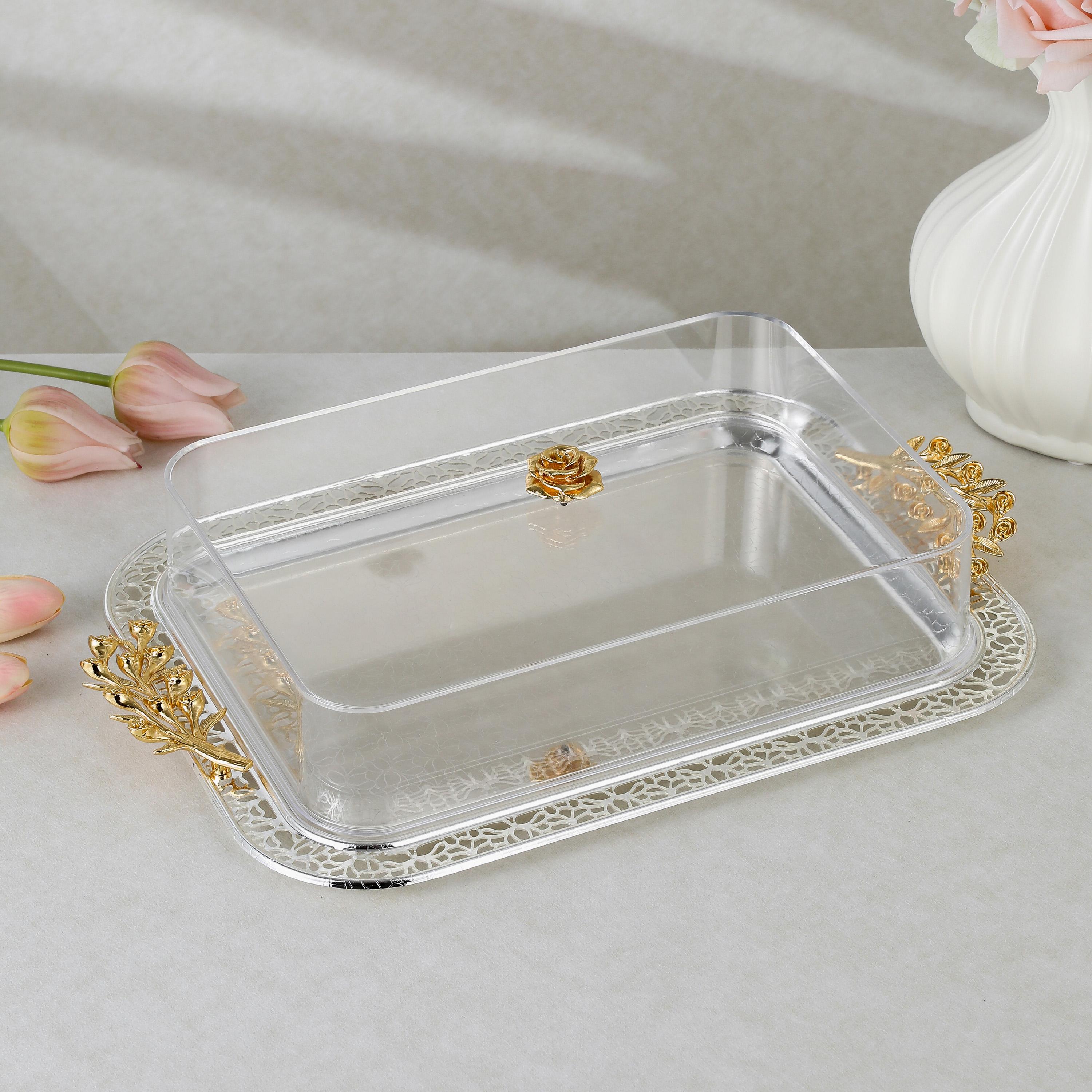 صينية تقديم ستانلس ستيل مع غطاء من أوتانتيك-household-dining-serveware-servingtrays-image-1