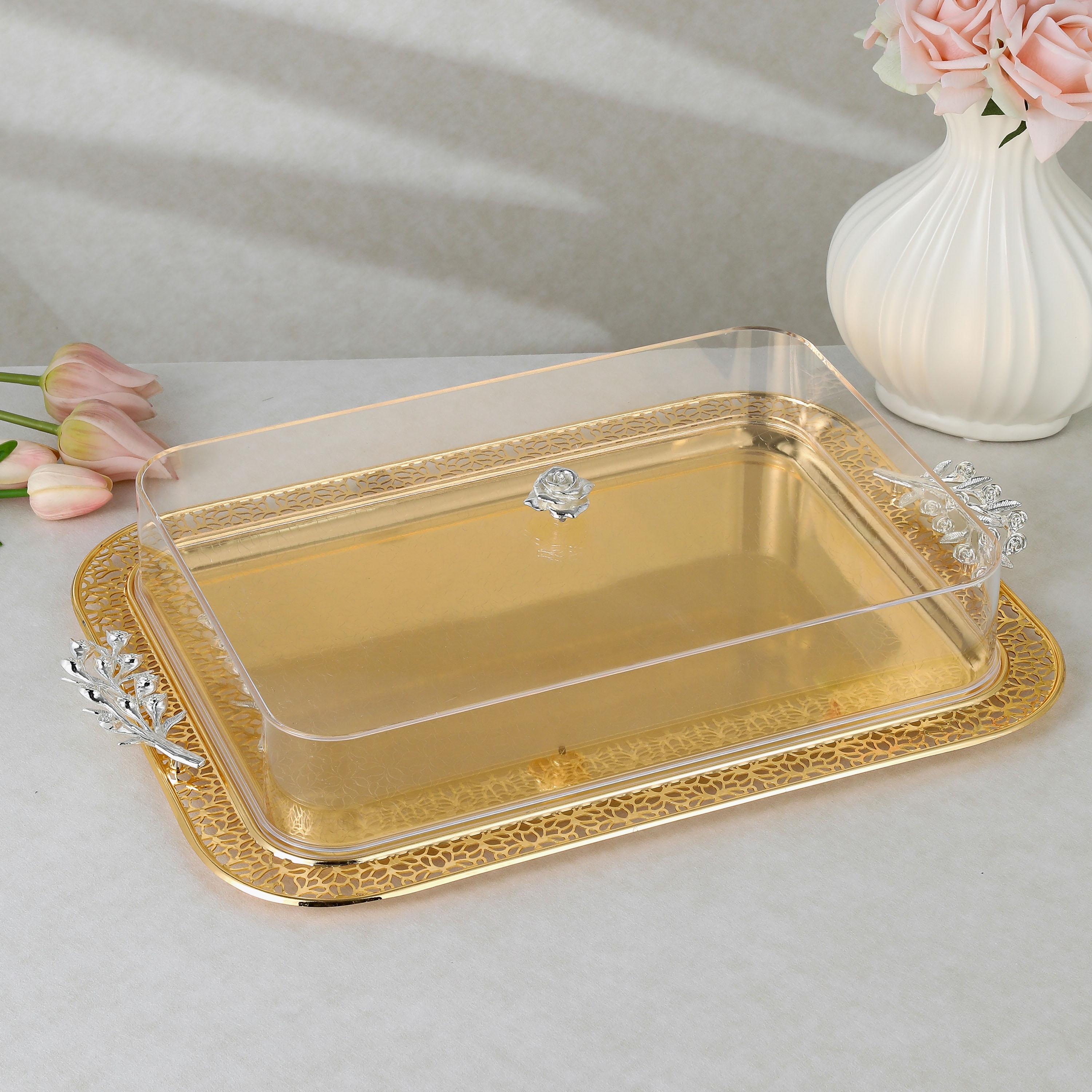 صينية تقديم ستانلس ستيل مع غطاء من أوتانتيك-household-dining-serveware-servingtrays-image-1