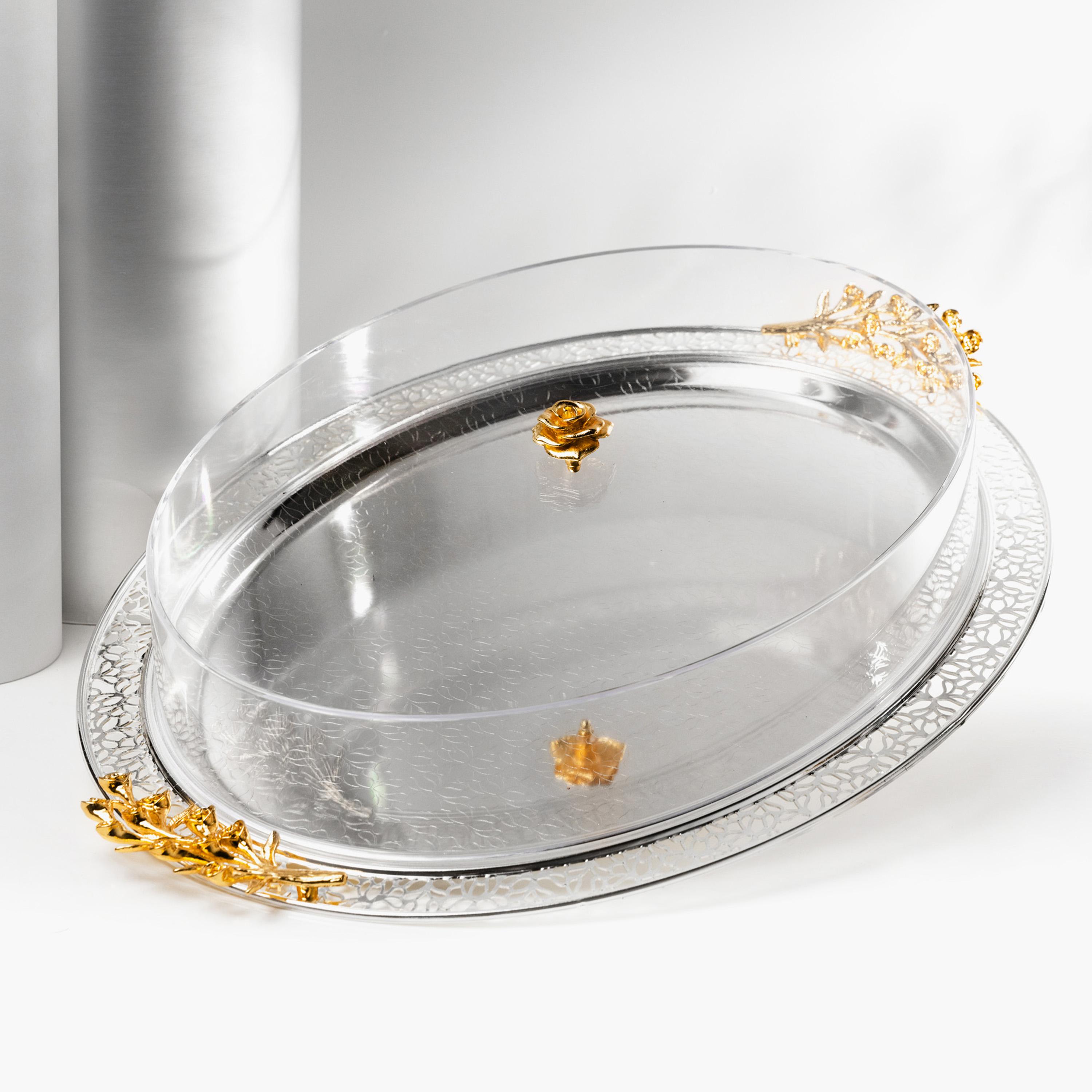 صينية تقديم ستانلس ستيل مع غطاء من أوتانتيك-household-dining-serveware-servingtrays-image-2